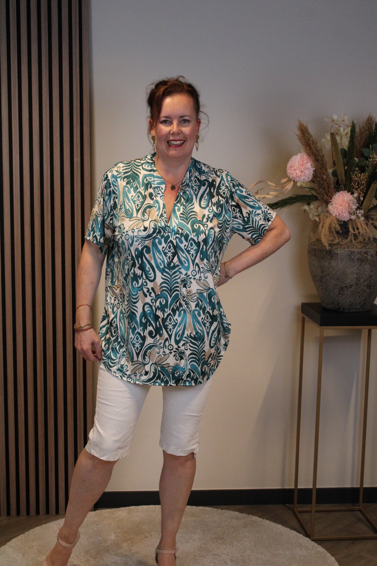 Ineke | Blouse korte mouw 38 t/m 48