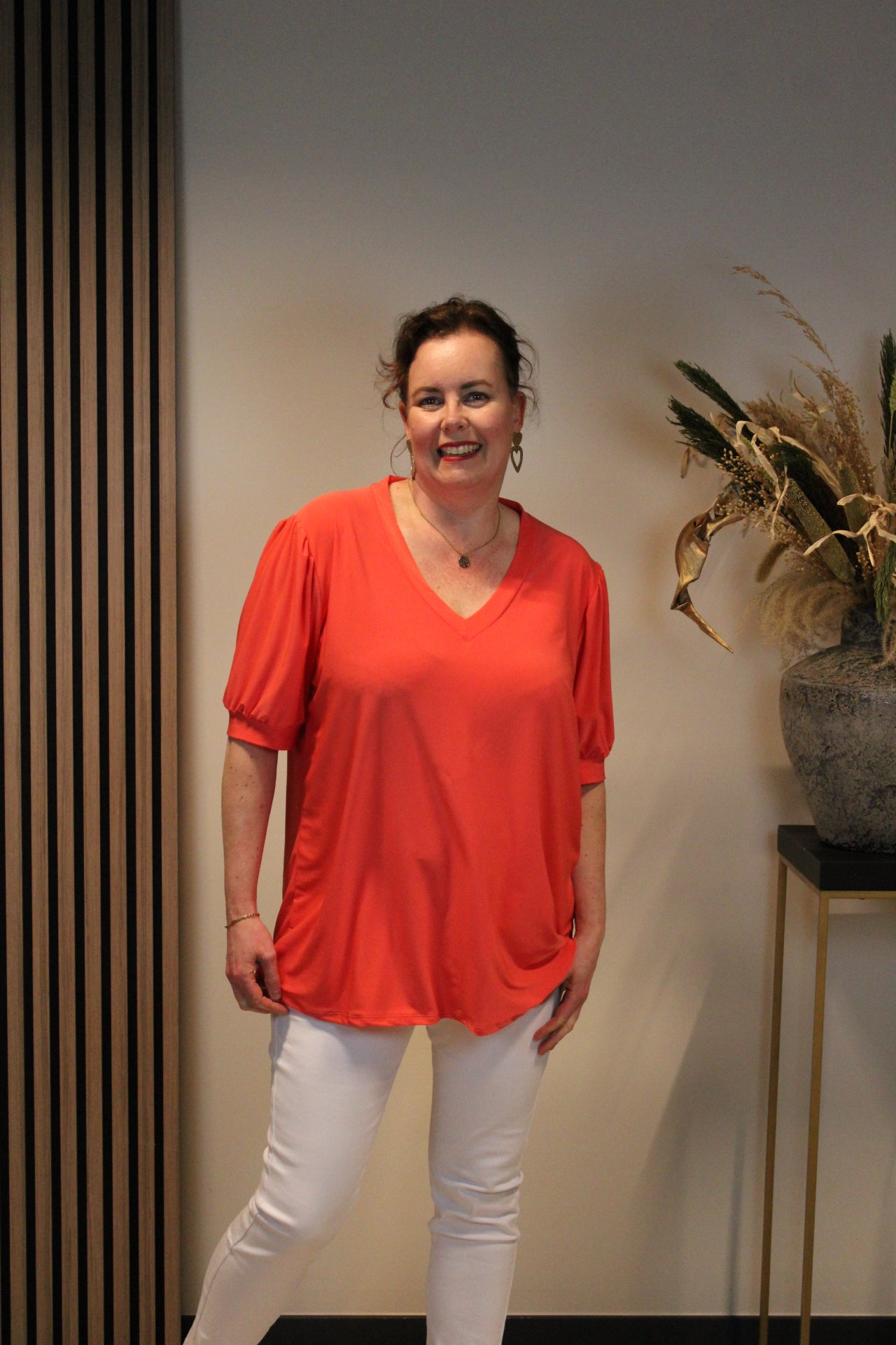 Fay | Blouse koraal korte mouw 40 t/m 48