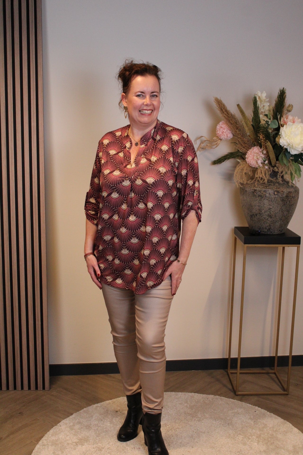 Dora | Blouse roze lange mouw 52 t/m 58