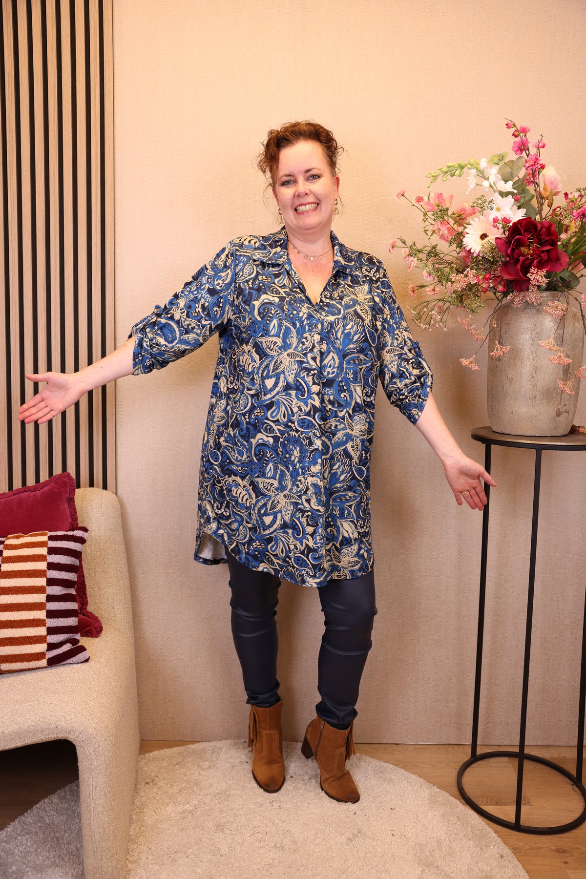 Odile | Tuniek blauw viscose 38 - 58