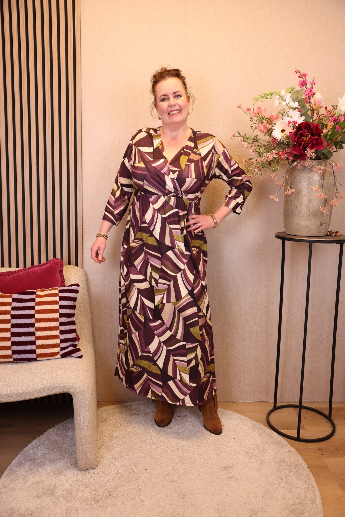 Wendela | Jurk paars viscose 40 - 56