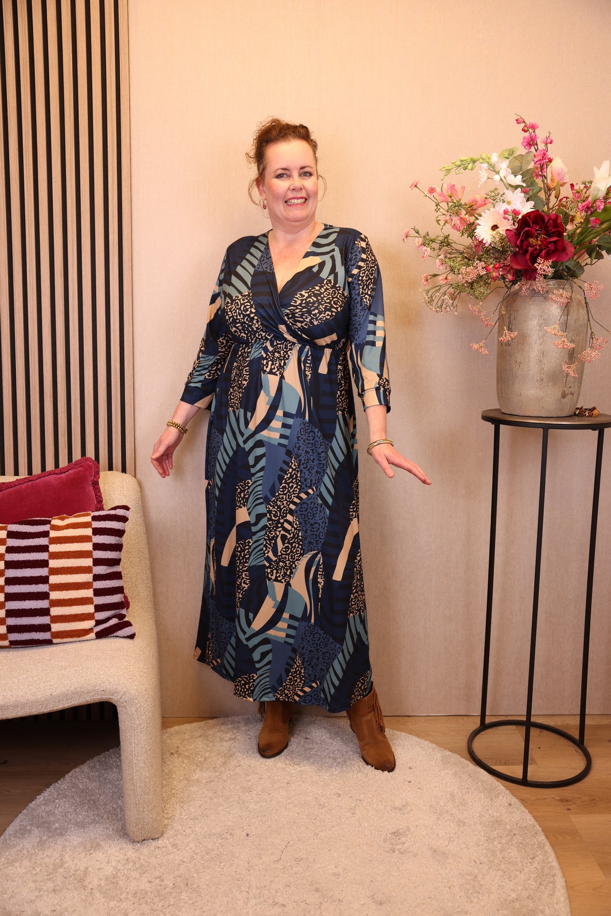 Geertje | Jurk blauw viscose 40 - 56