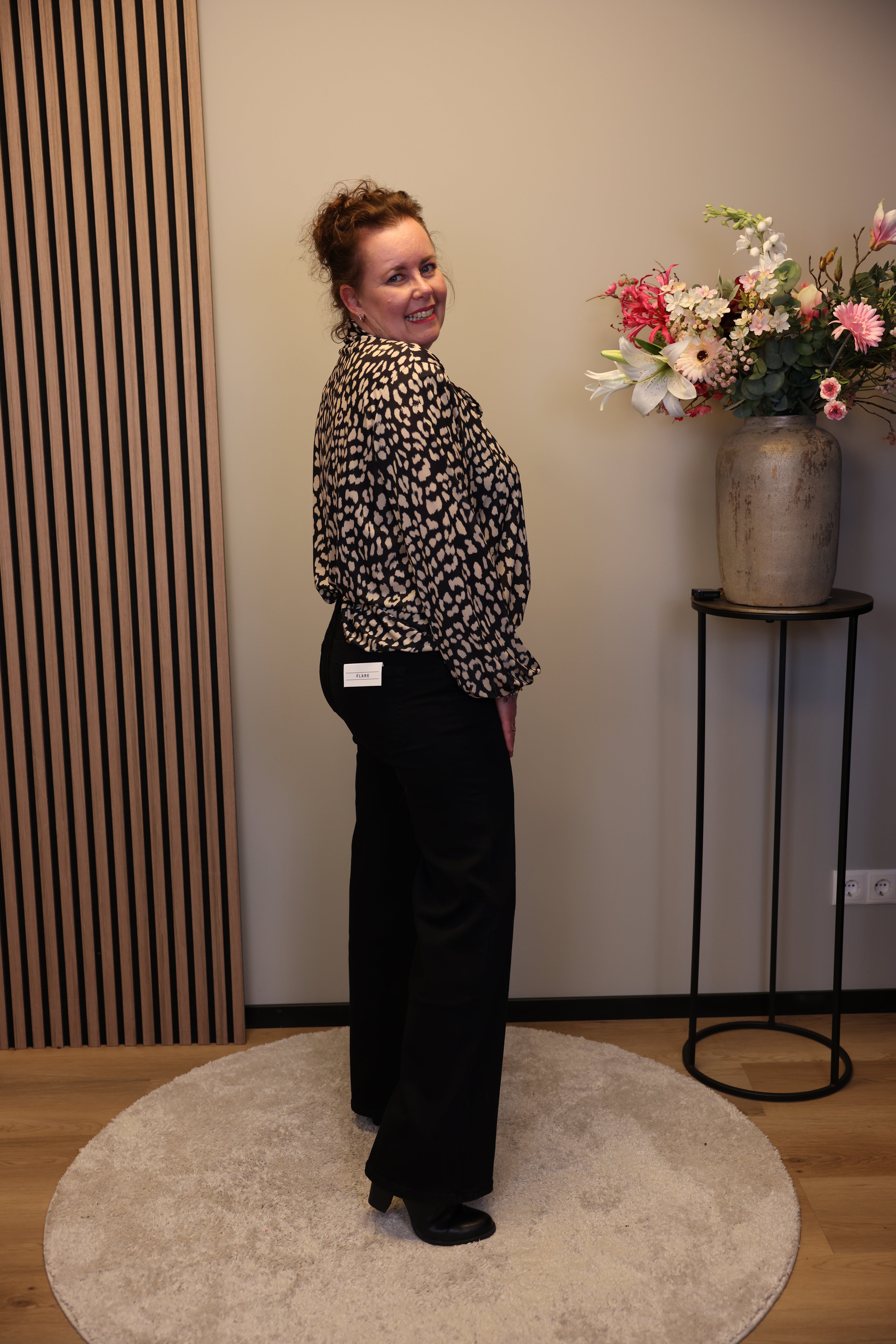 Renza | Jeans wide leg zwart 40 - 50