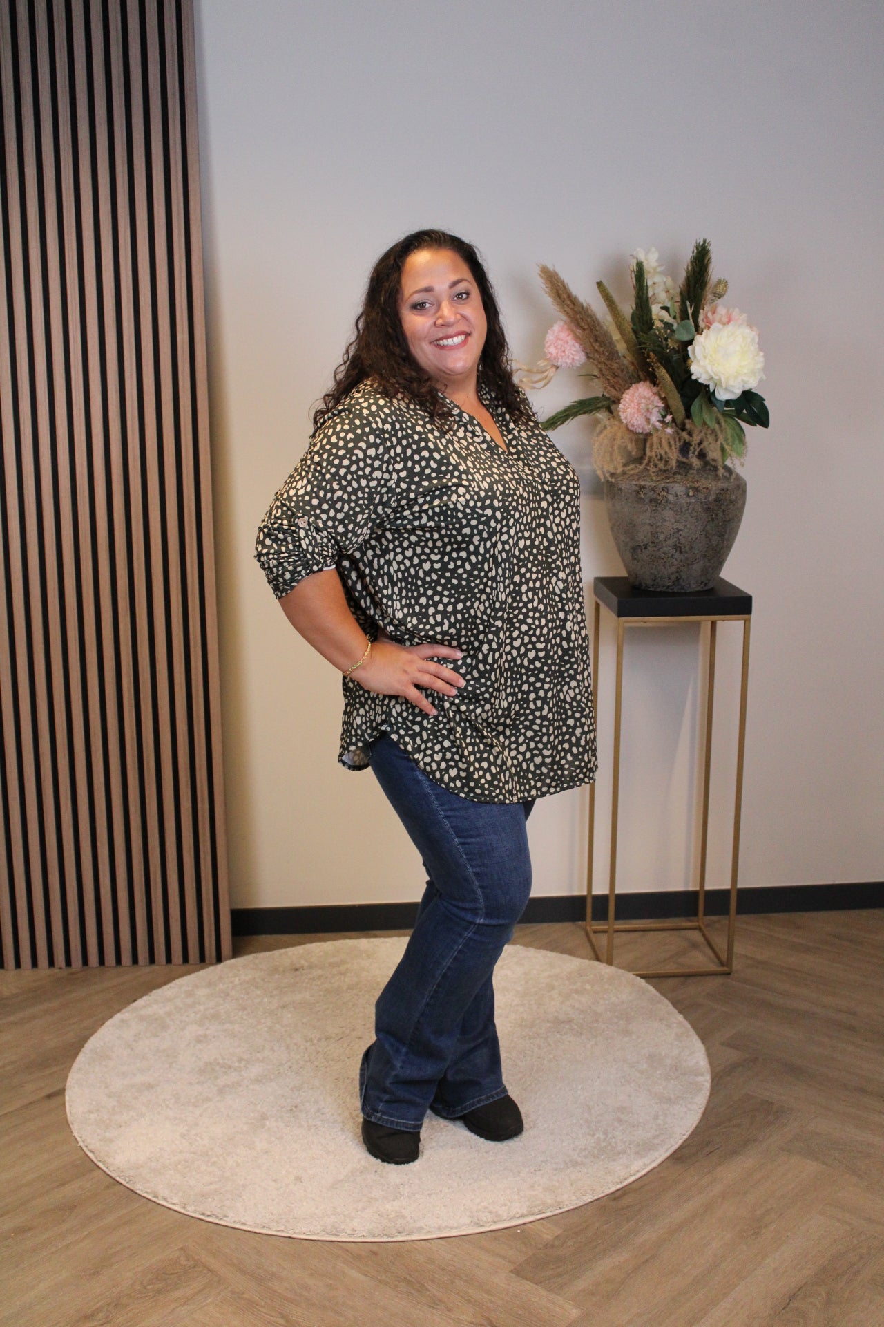 Fenke | Blouse groen lange mouw 48 t/m 52