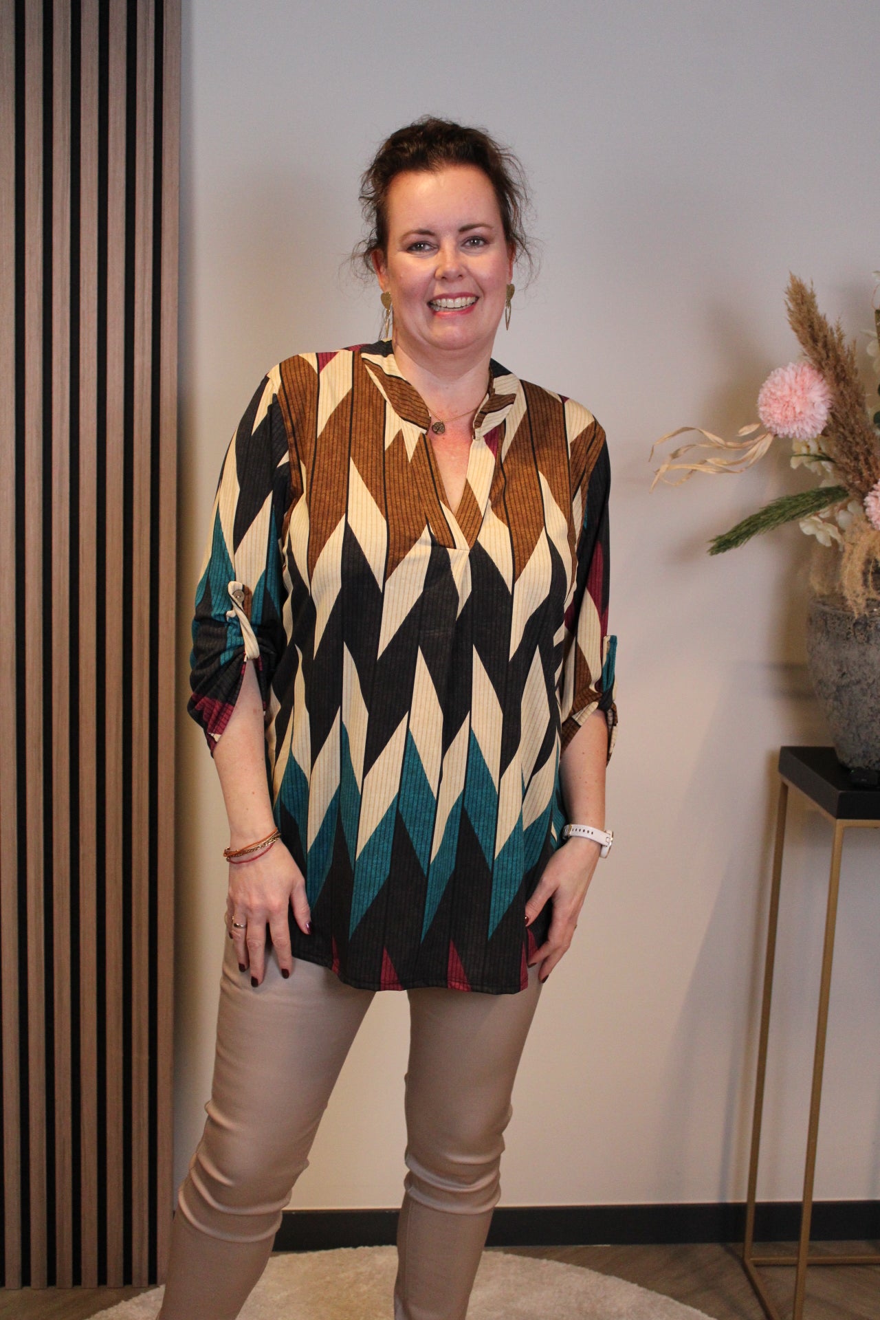 Fieke | Blouse roze lange mouw 48 t/m 52