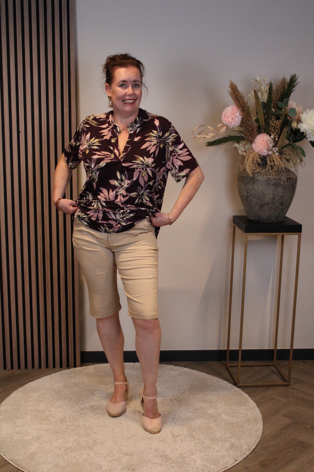 Indy | Broek kort beige 38 t/m 48