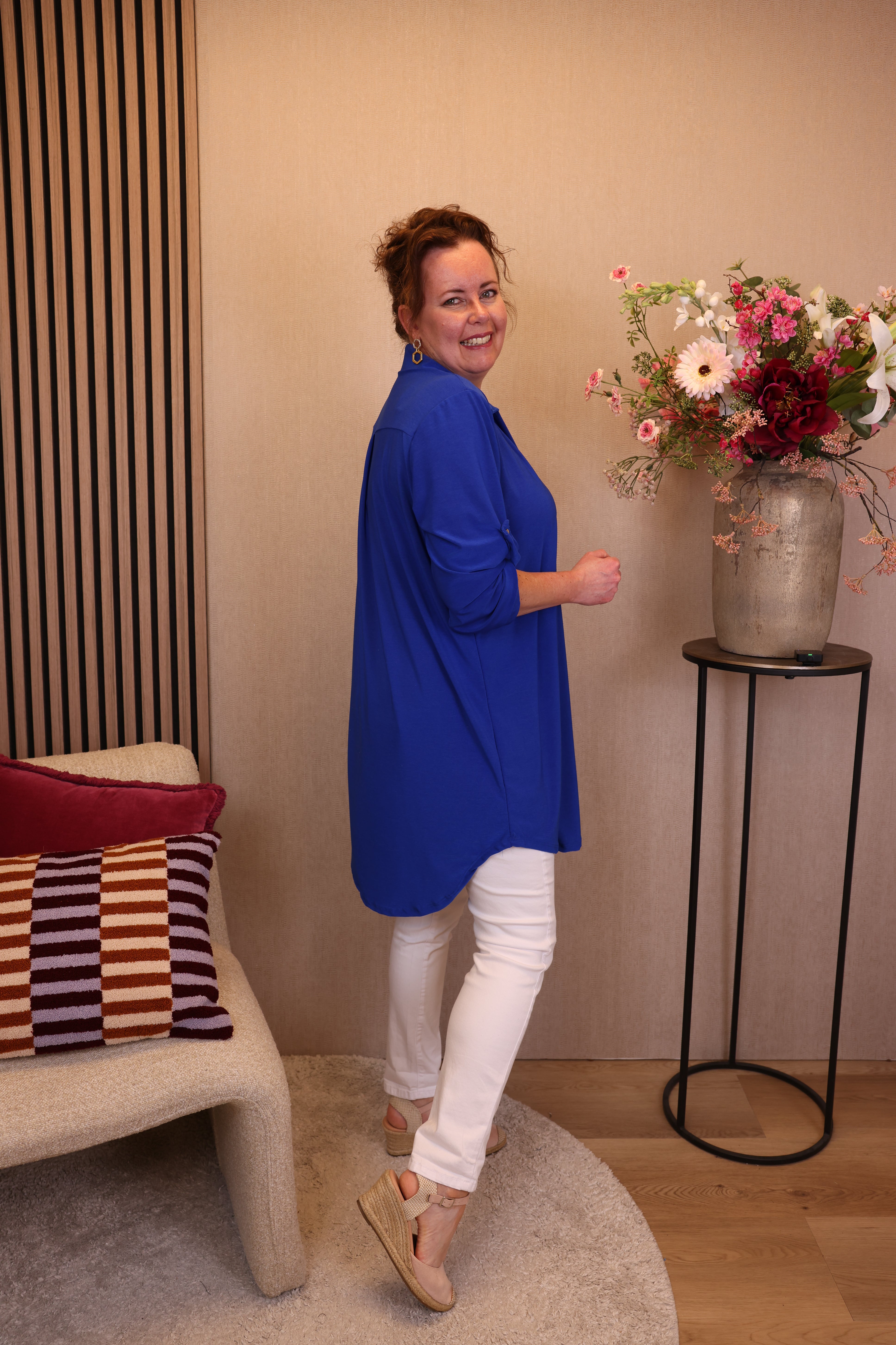 Marieke | Tuniek kobalt met kraagje