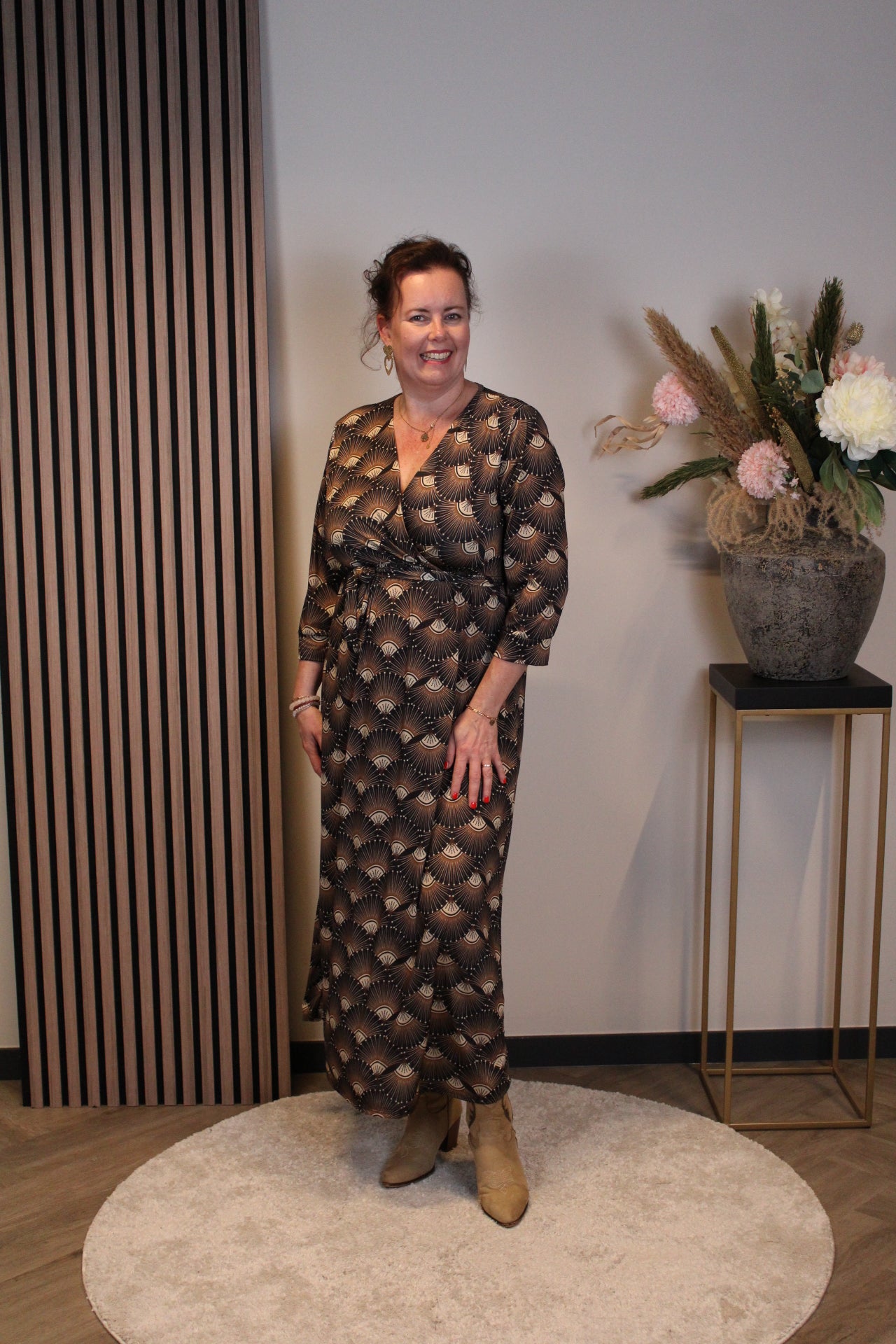 Odette | Jurk zwart lange mouw 46 t/m 50