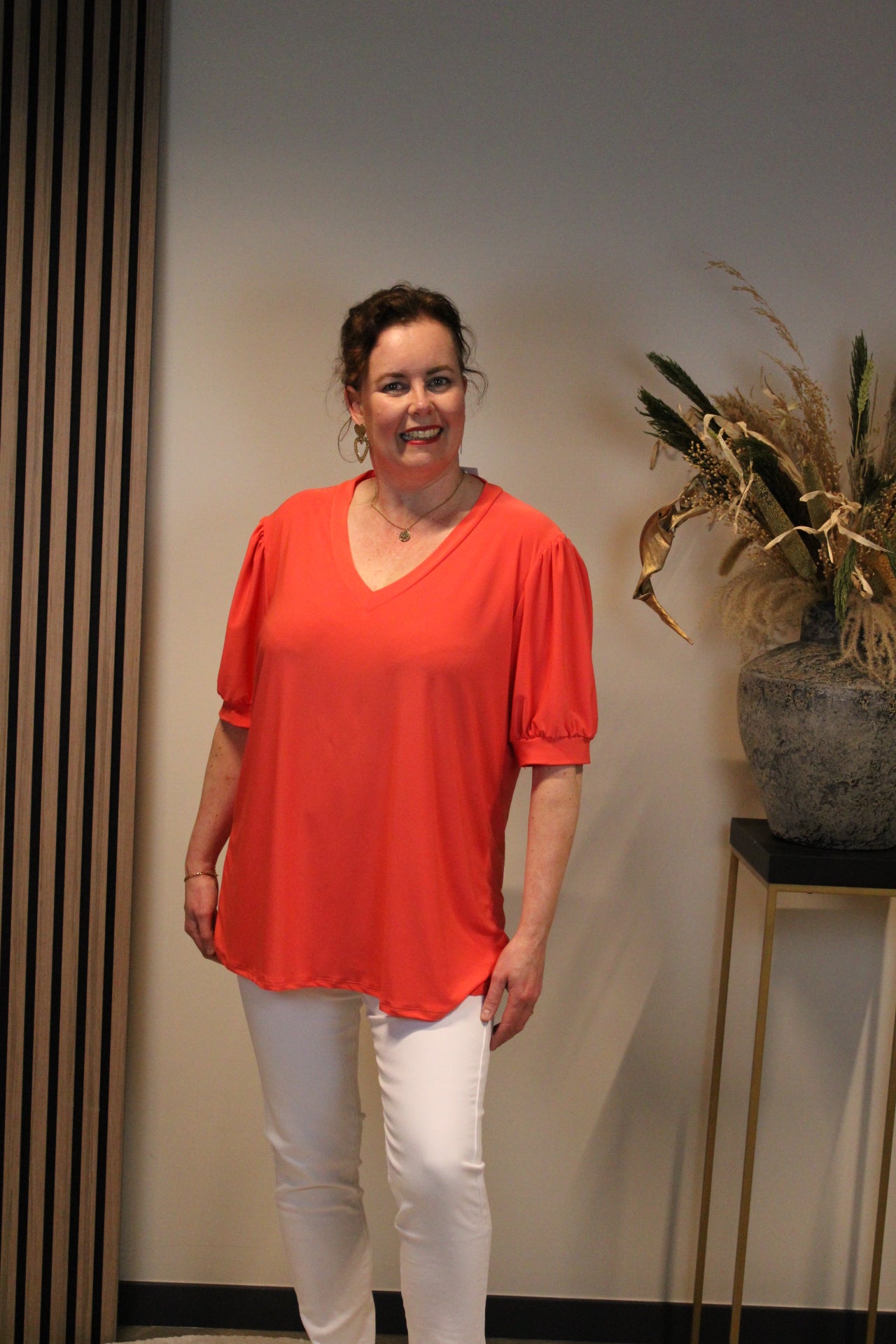 Fay | Blouse koraal korte mouw 40 t/m 48