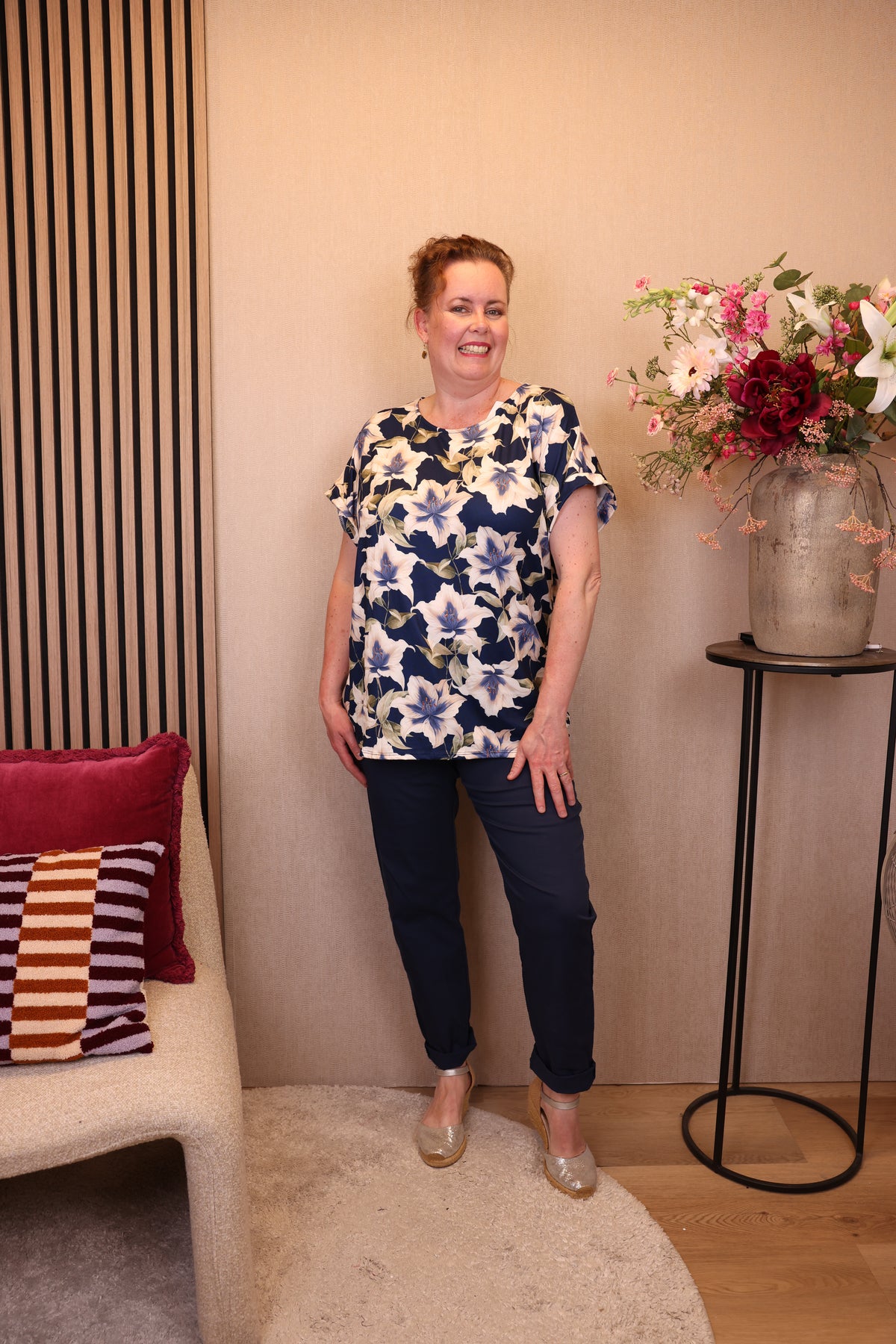 Vayra | Top blauw viscose