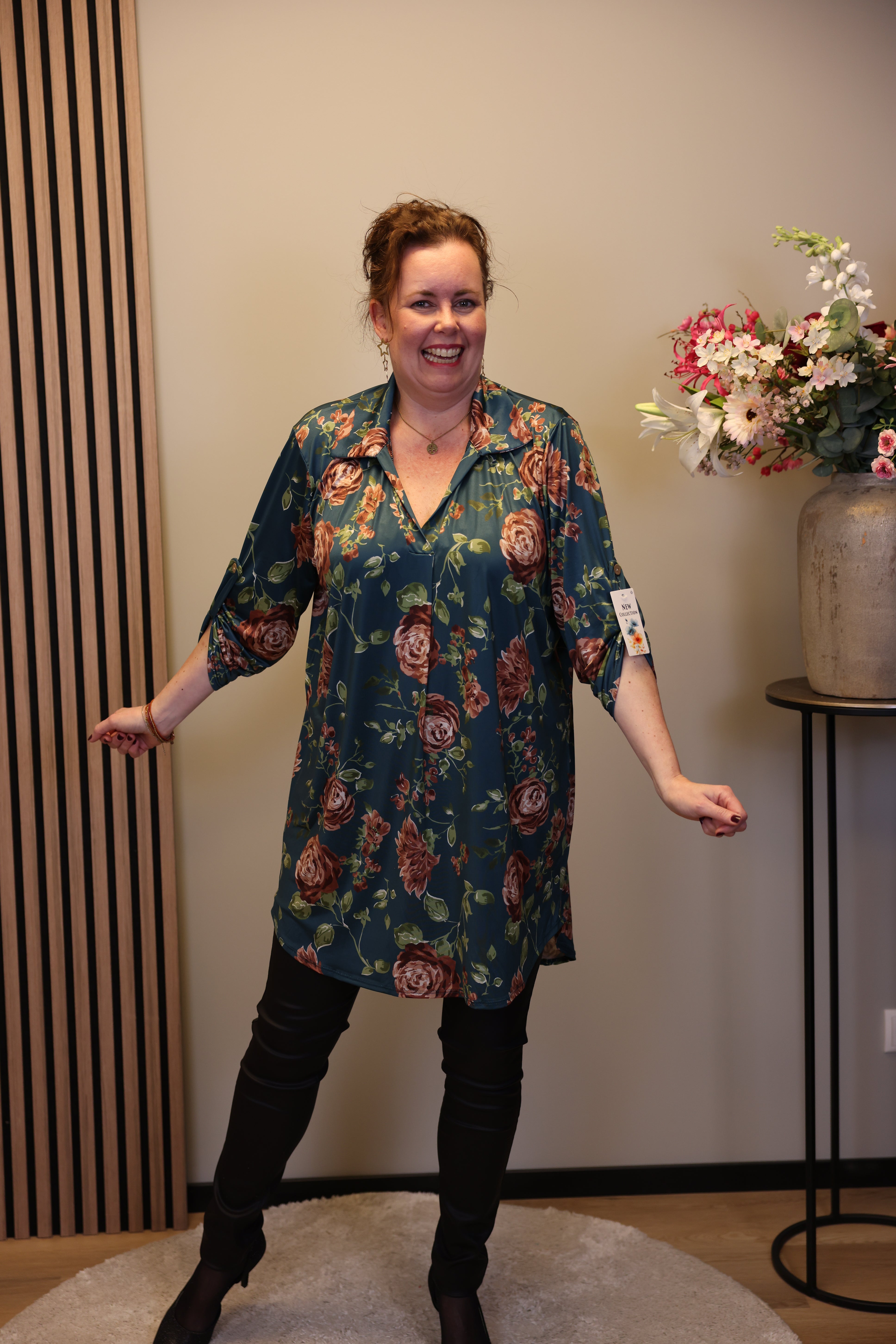 Maisie | tuniek aqua met kraagje 38 t/m 48