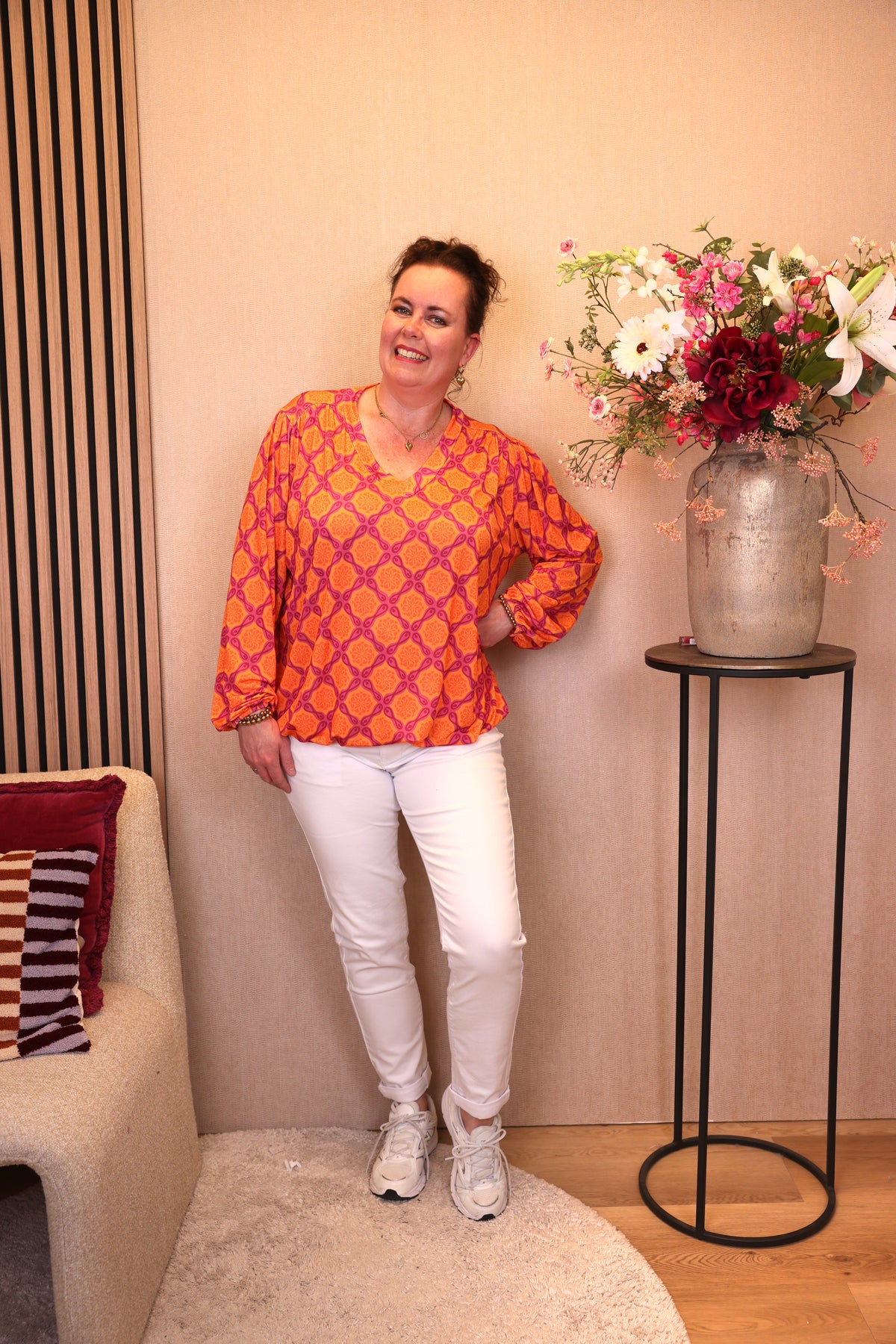 Lila | Ballon top oranje 38 - 58