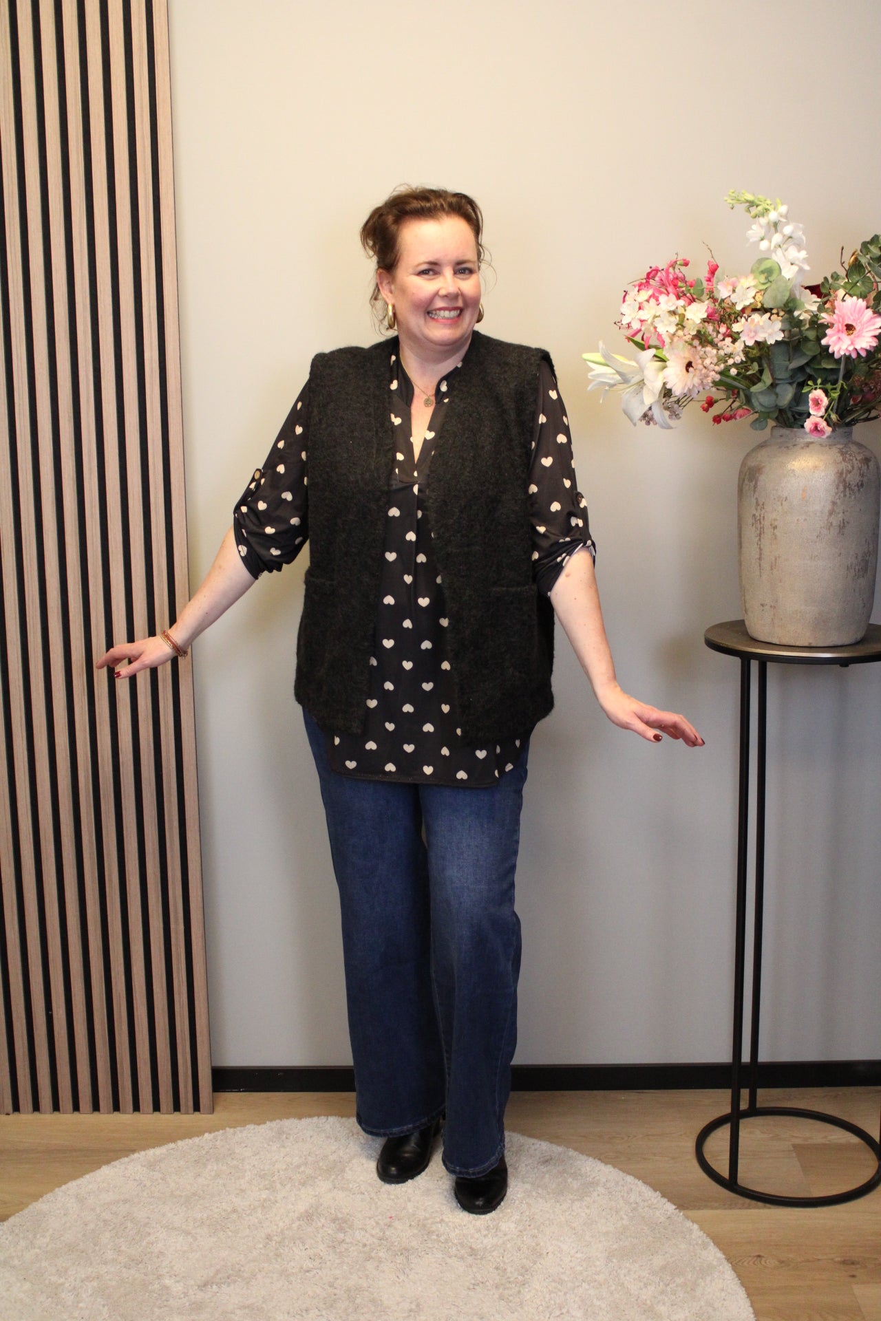 Avira | Blouse zwart lange mouw 38 t/m 48