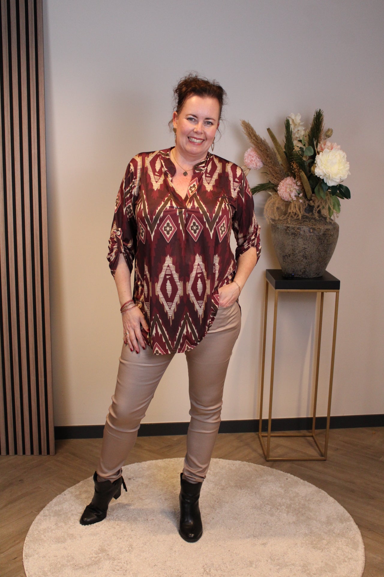 Claire | Blouse roze lange mouw 38 t/m 48