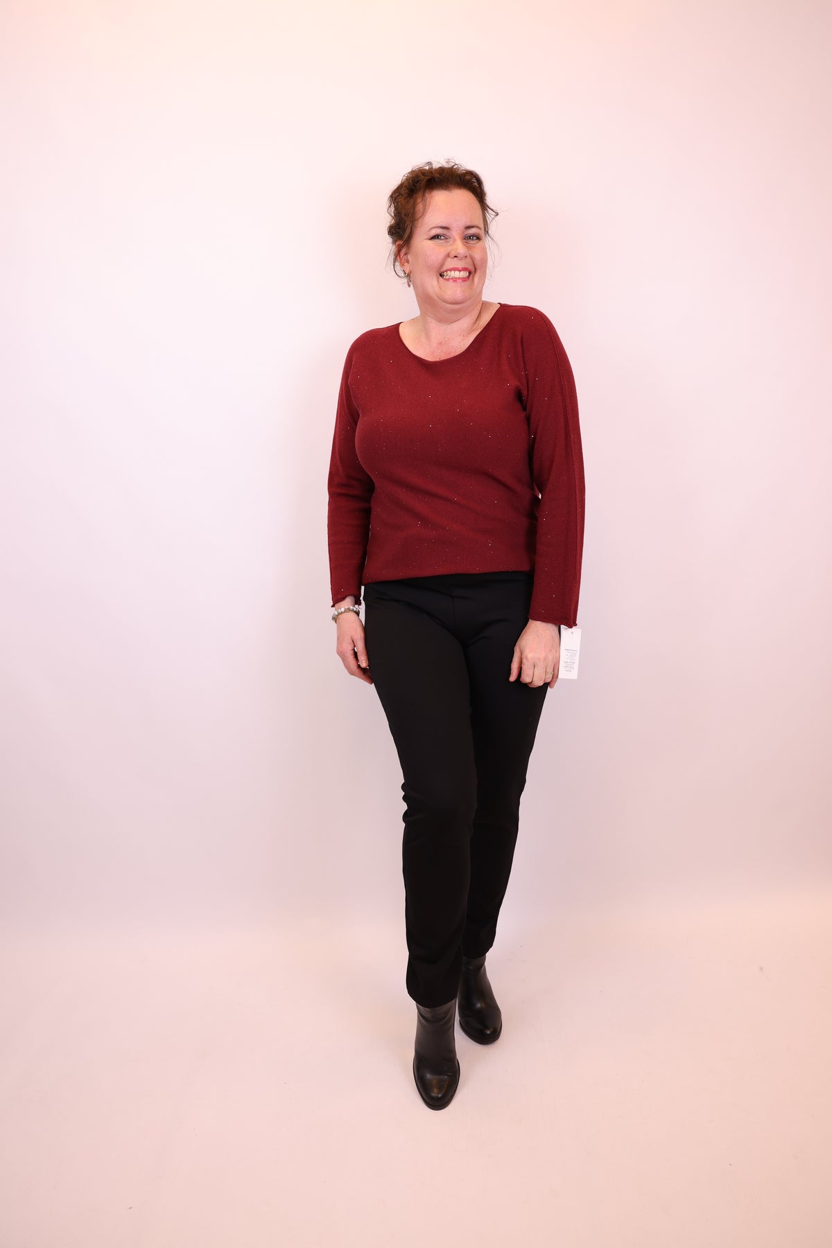 Ina | Trui bordeaux glitter