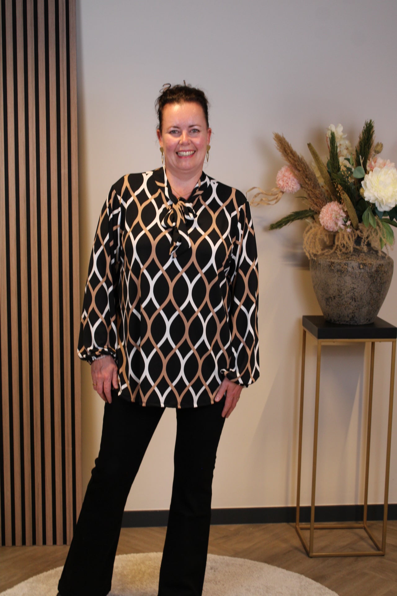 Daantje | Blouse zwart lange mouw 38 t/m 48