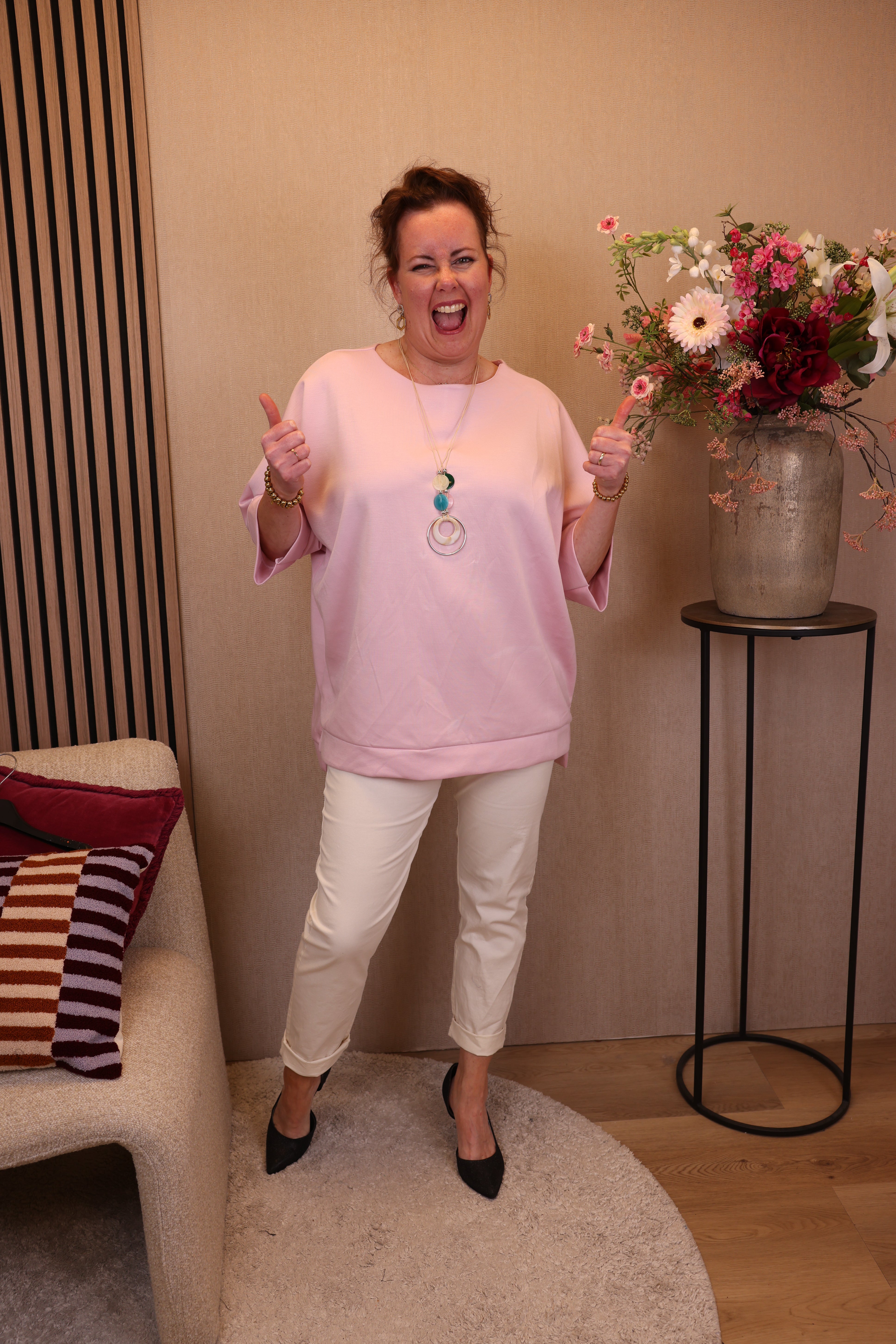 Mina | Top roze + gratis ketting