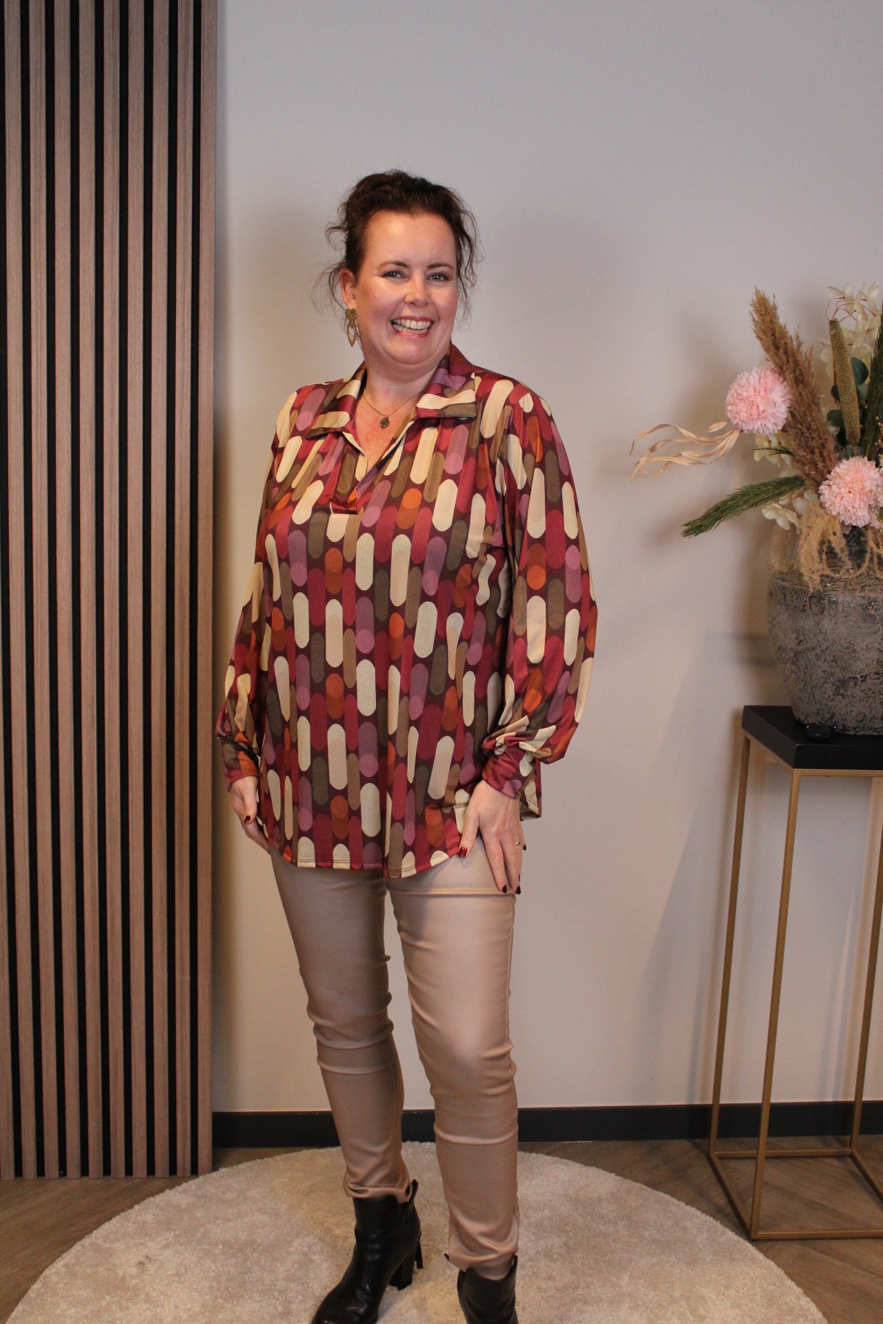 Tirza | Blouse met kraagje roze 48 t/m 52