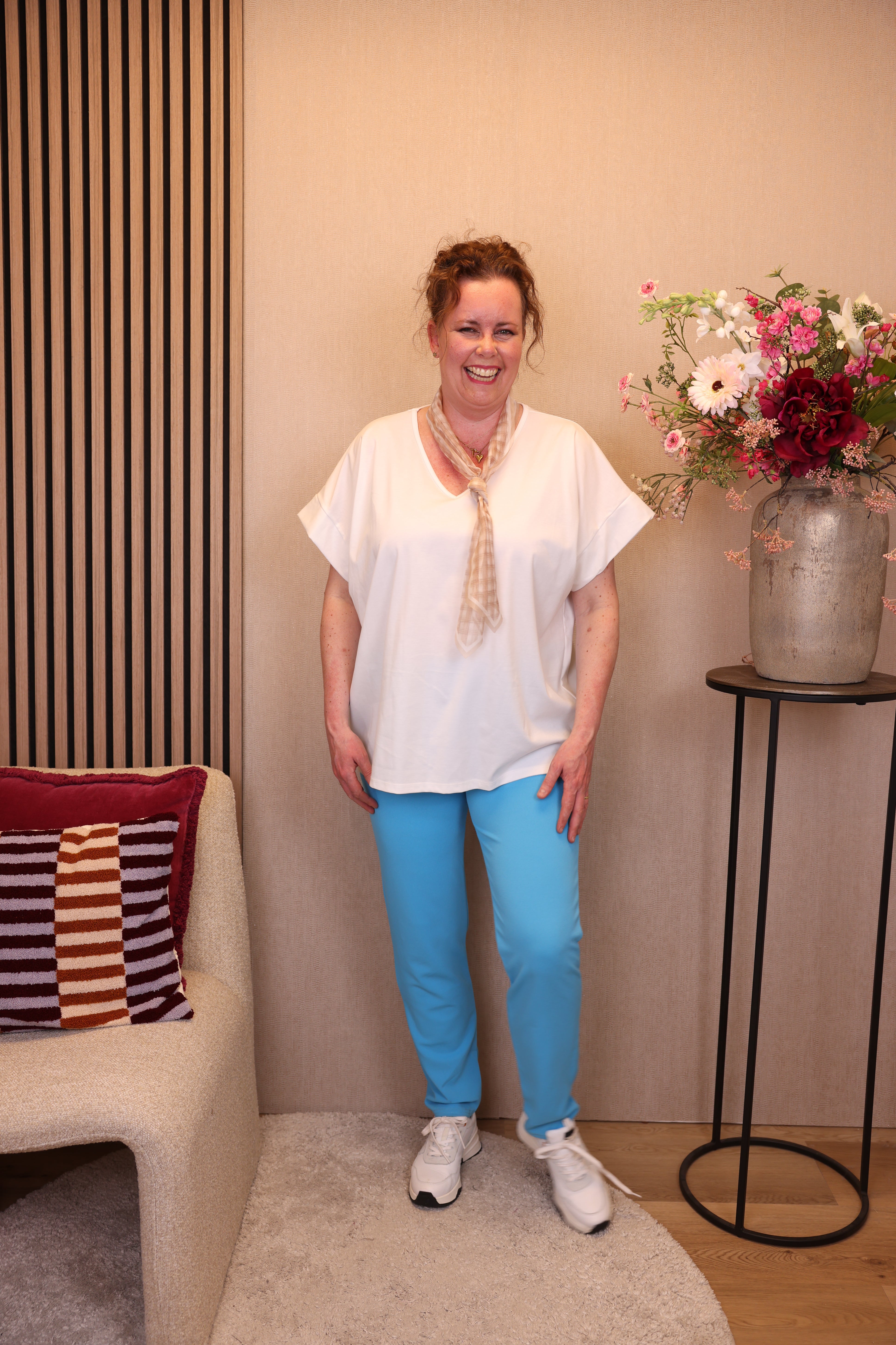 Lilly | Broek hemels blauw viscose