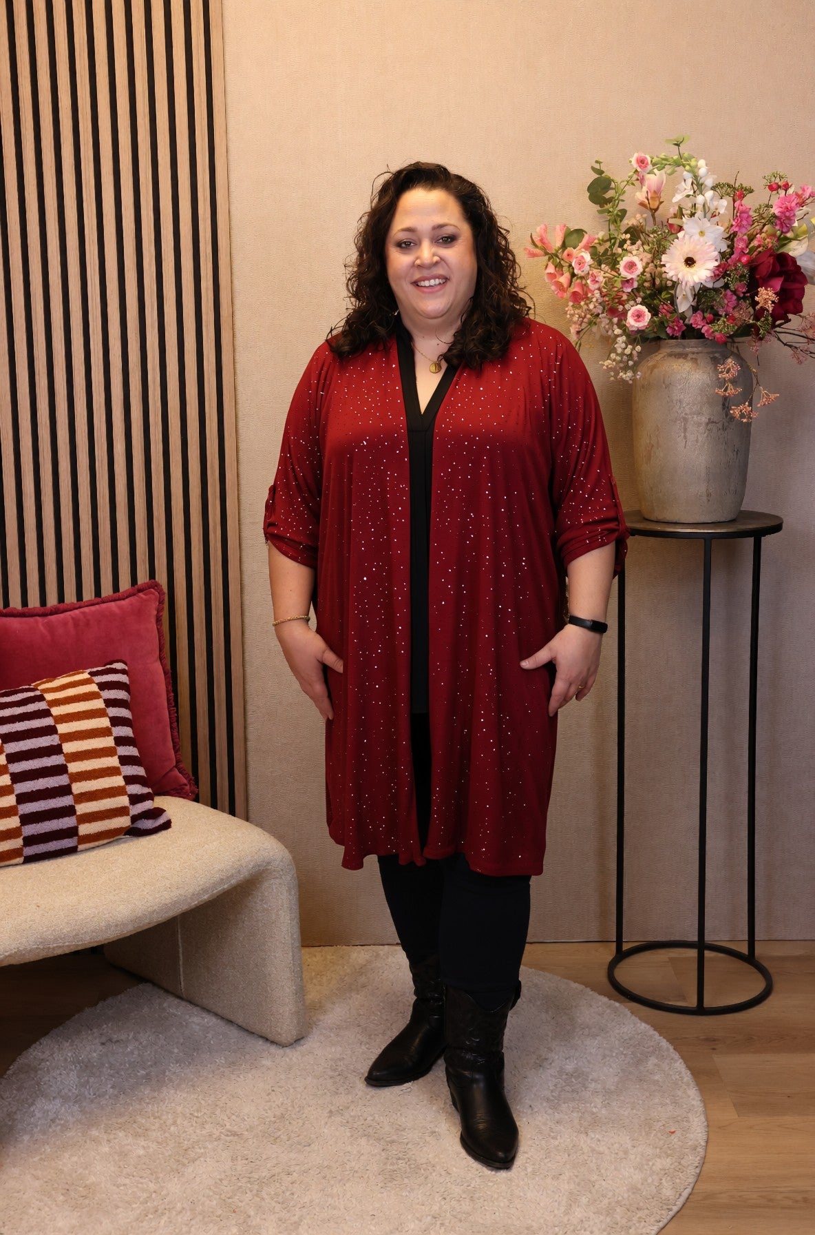 Lauren | Glitter vest bordeaux