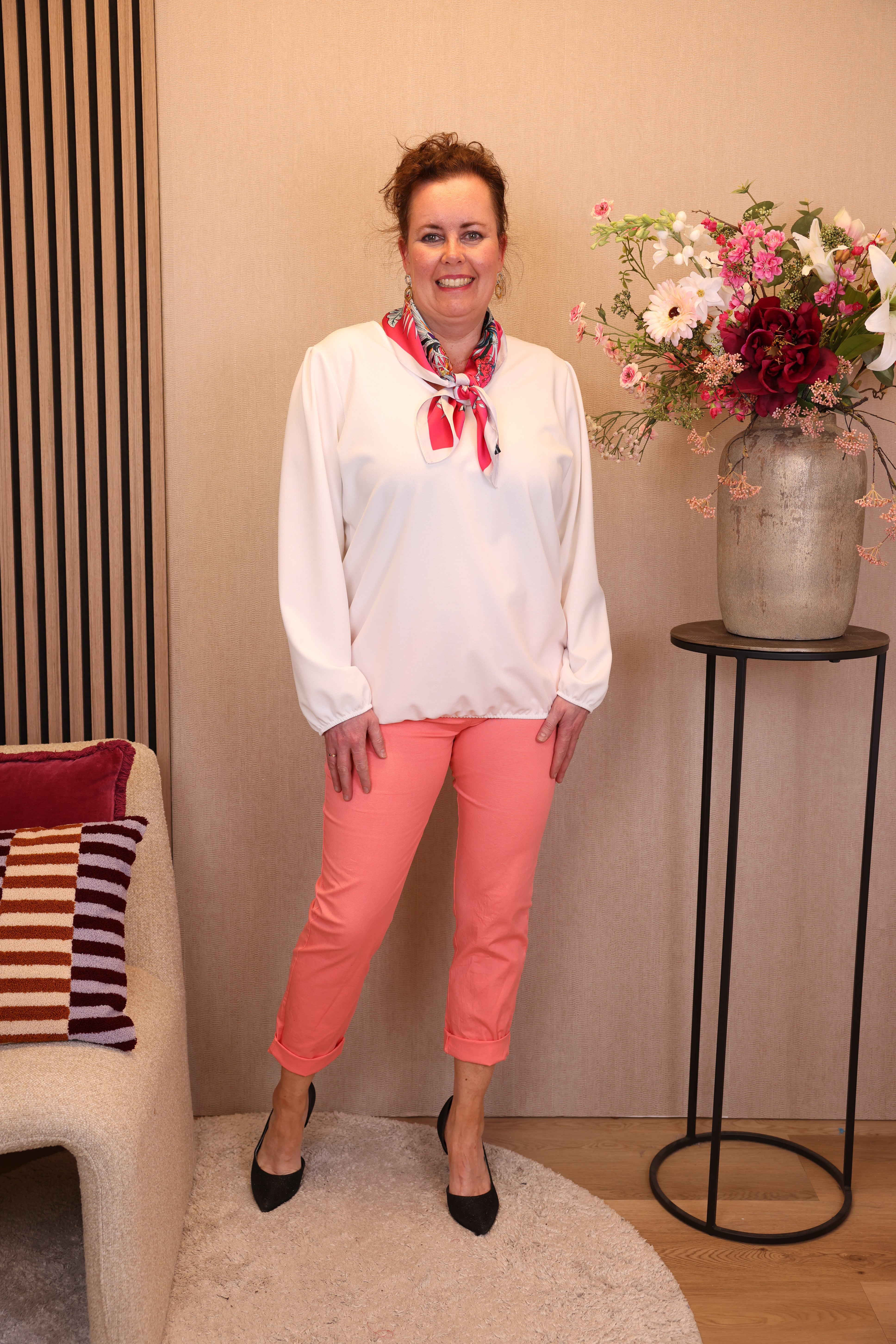 Roos | Ballon top viscose wit