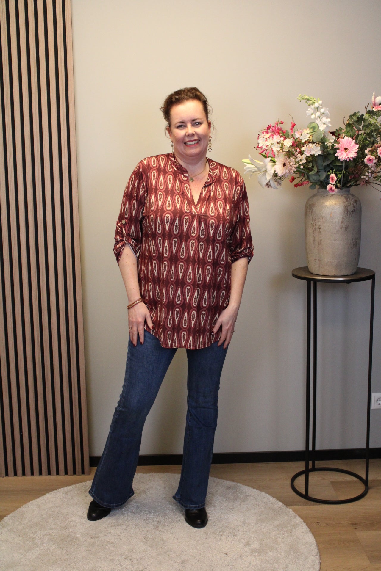 Lou | Blouse roze lange mouw 38 t/m 48