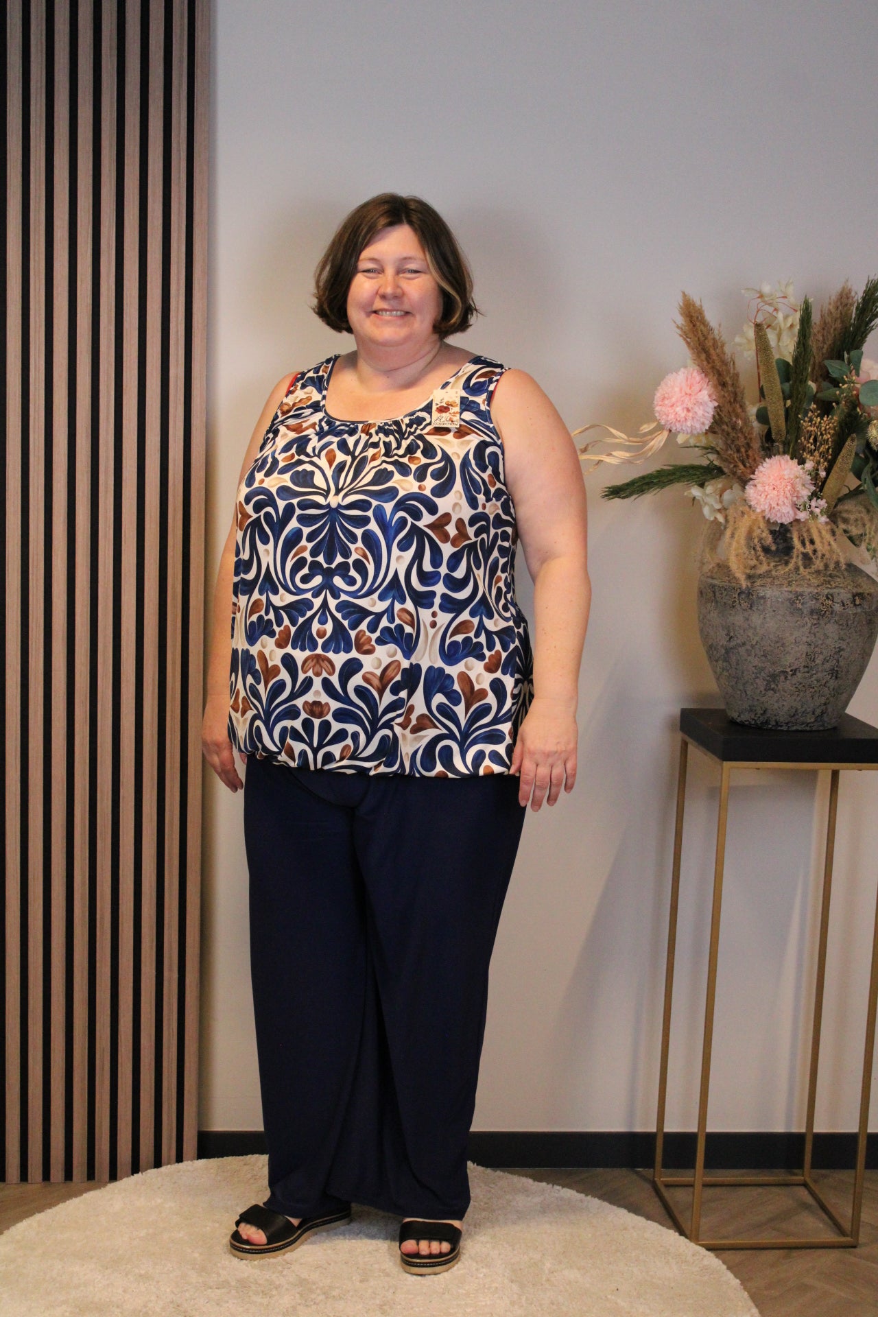 Silke | top blauw 52 t/m 58