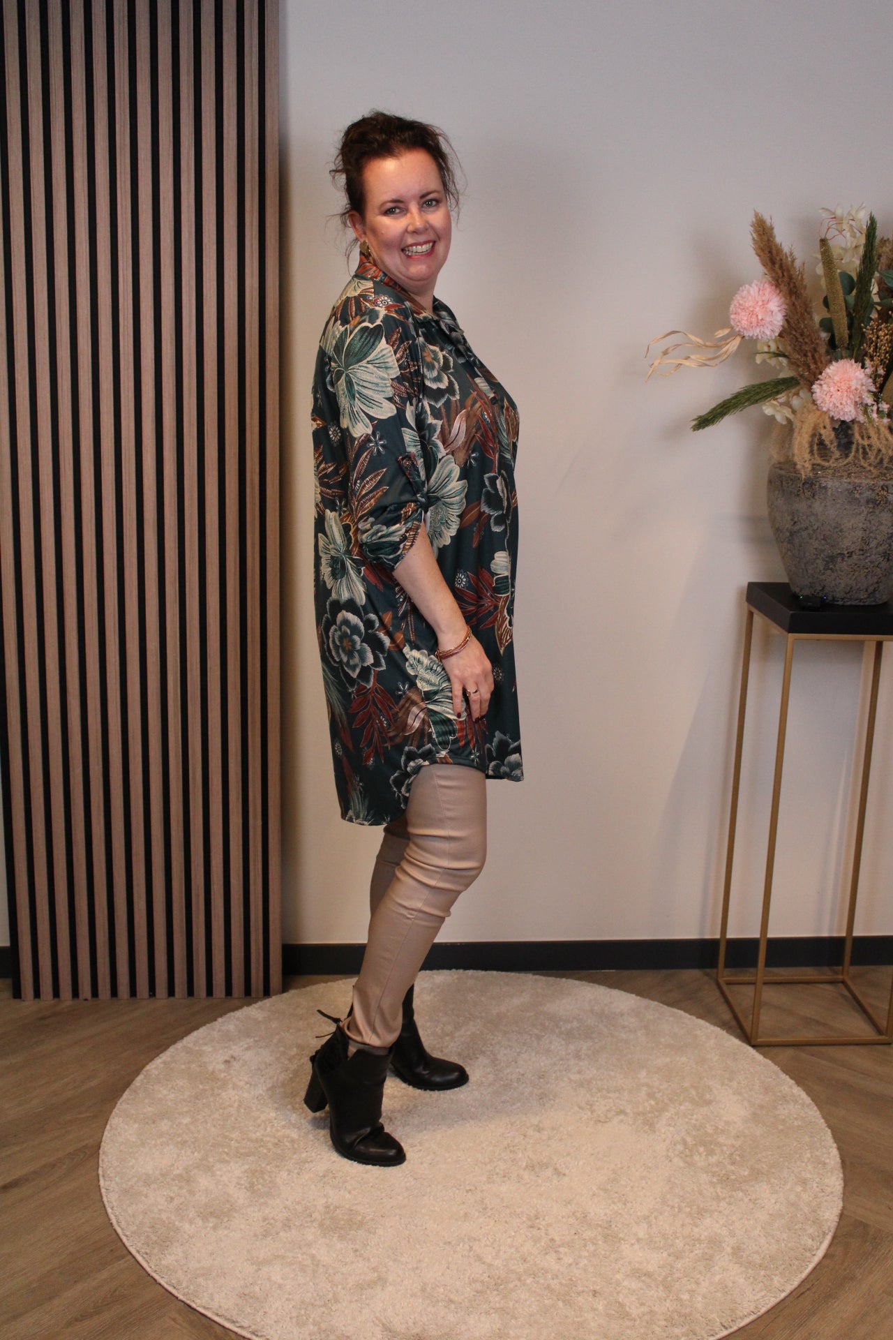 Els | Tuniek aqua met kraagje 48 t/m 52