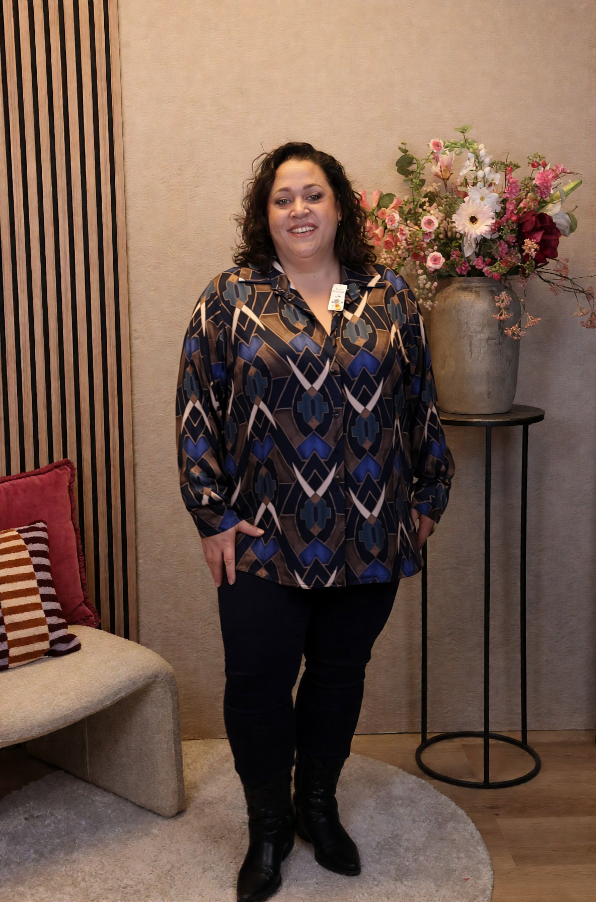 Nicolien | Blouse blauw met knoopjes