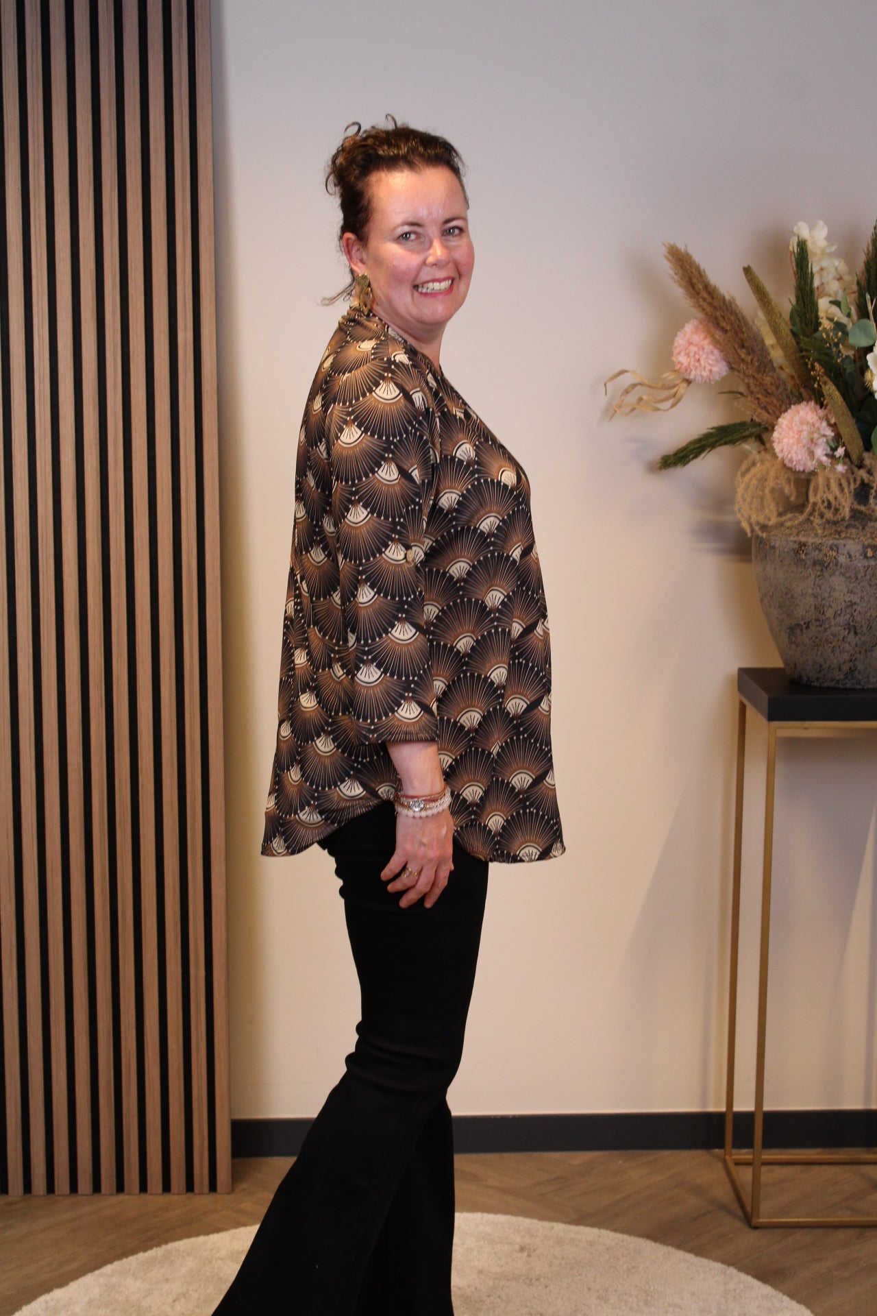 Dora | Blouse zwart lange mouw 38 t/m 48