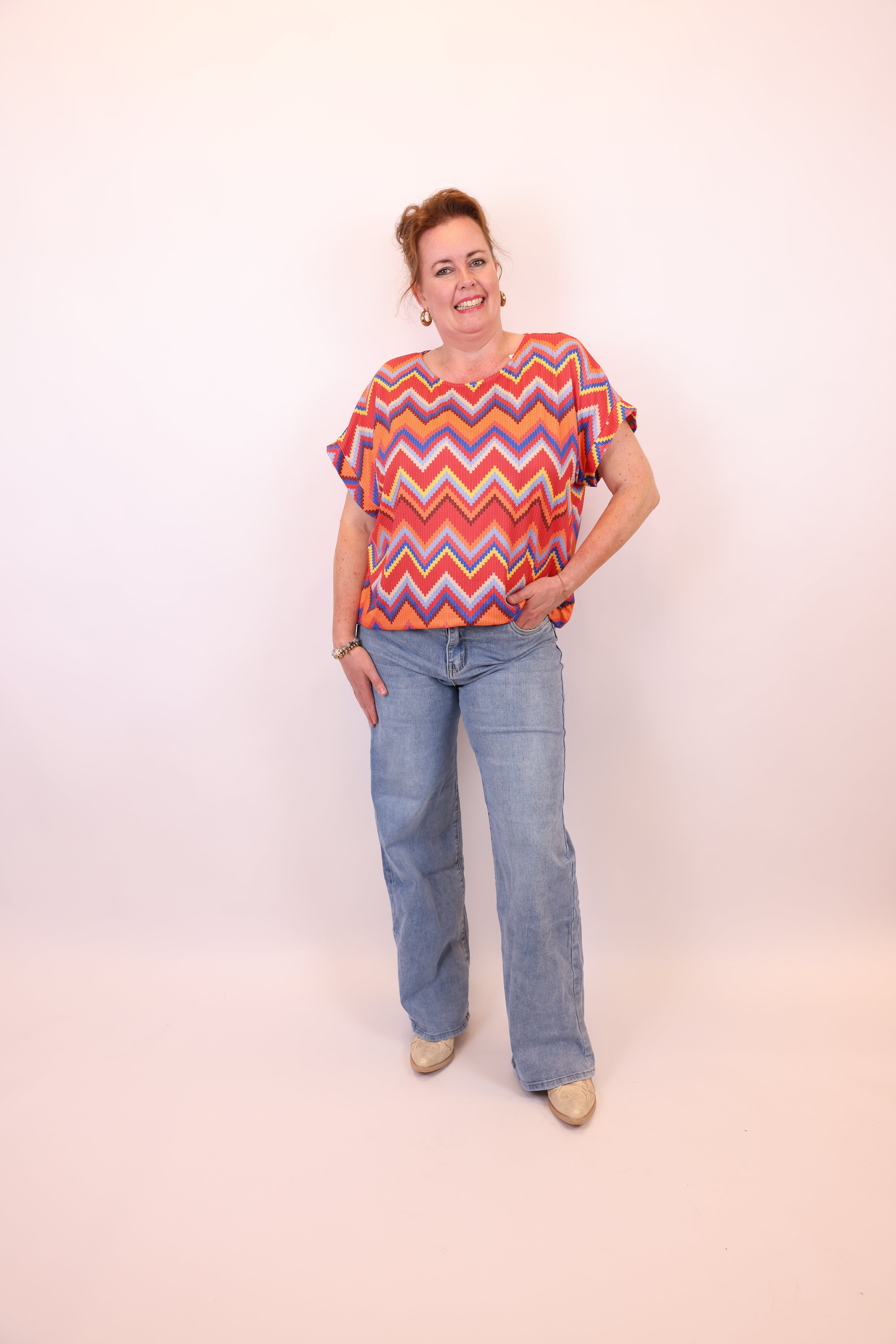 Natasha | Wide leg jeans blauw 40 - 48