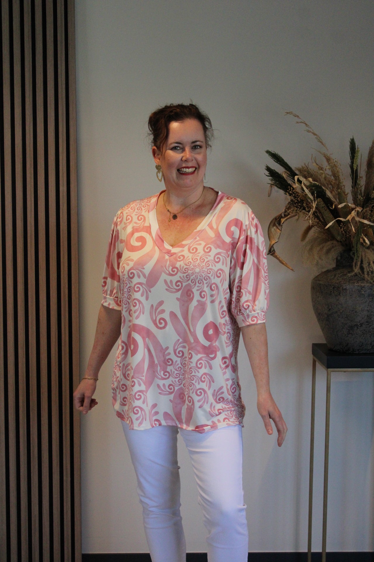 Fiona | Blouse korte mouw 40 t/m 48