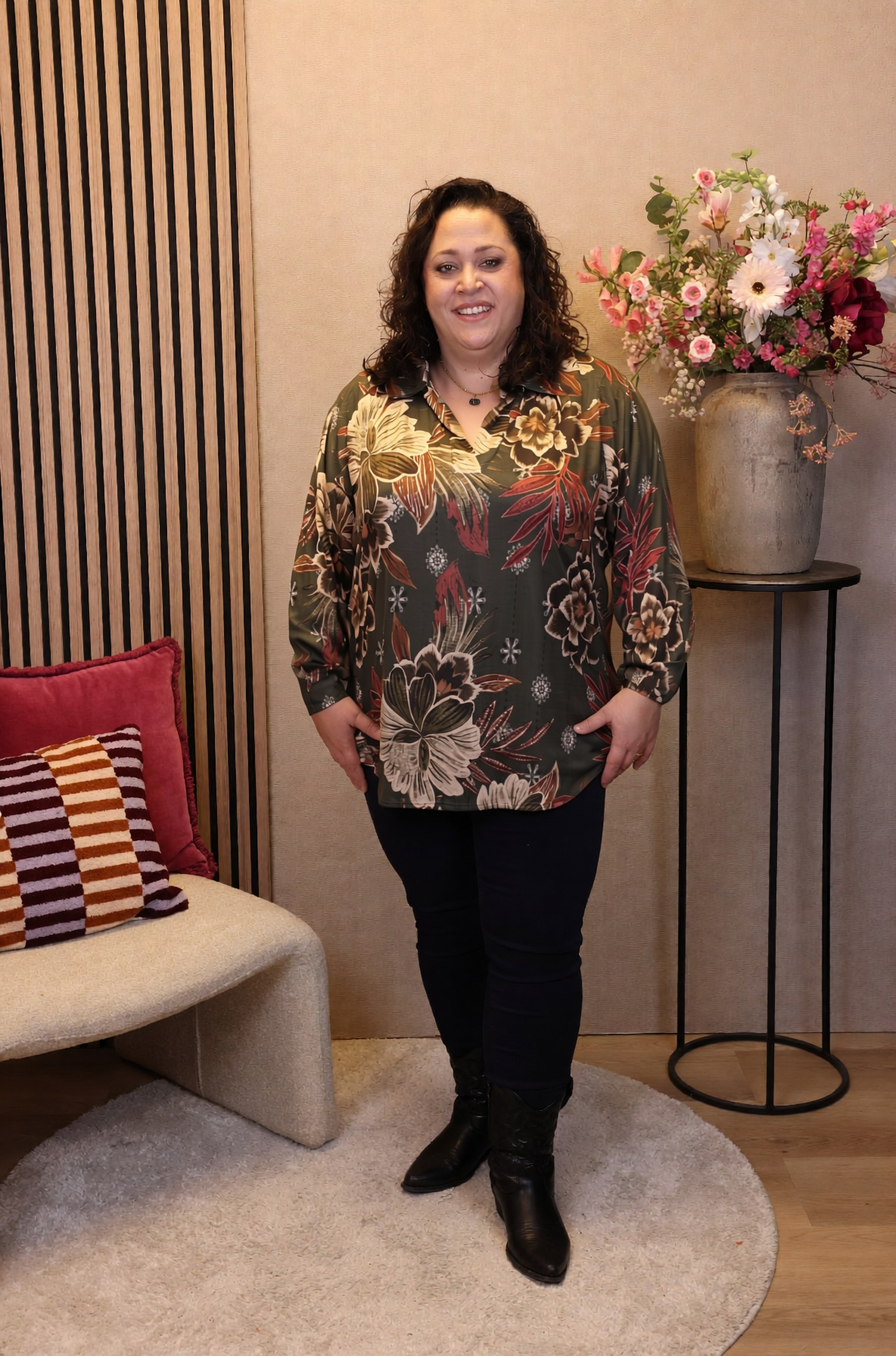 Keira | Blouse groen met kraagje