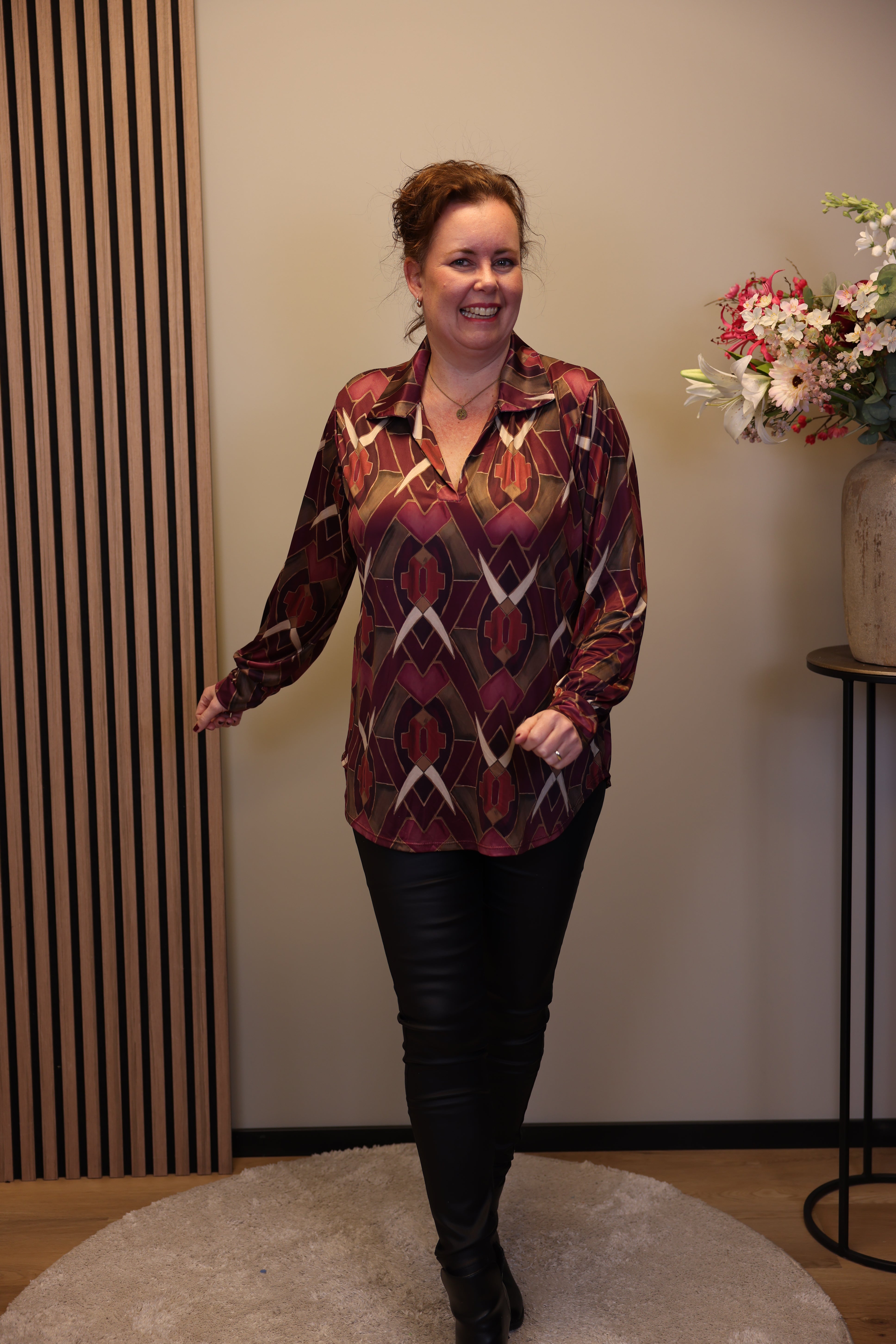 Eloise | Blouse roze met kraagje 38 t/m 48