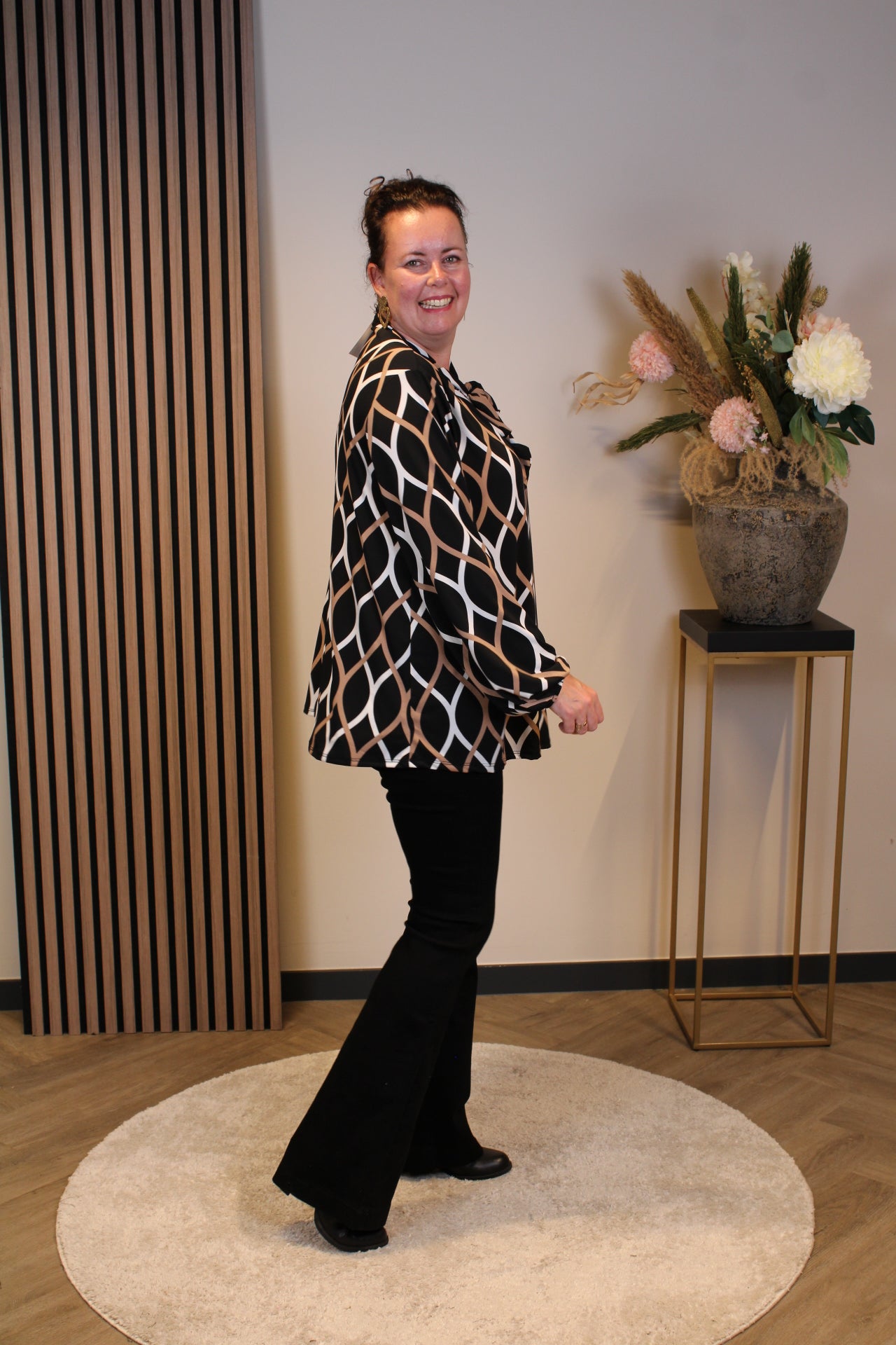 Daantje | Blouse zwart lange mouw 38 t/m 48