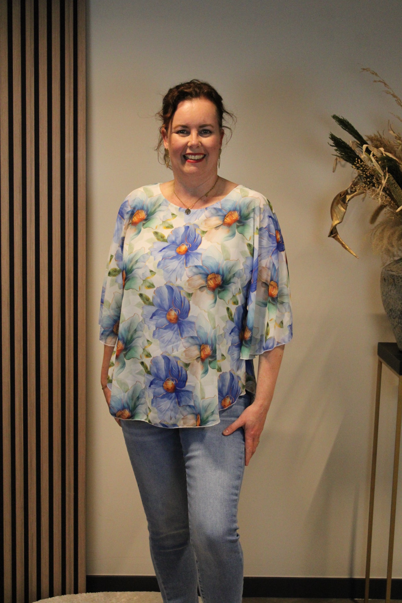 Belle | Blouse blauw 36 t/m 44