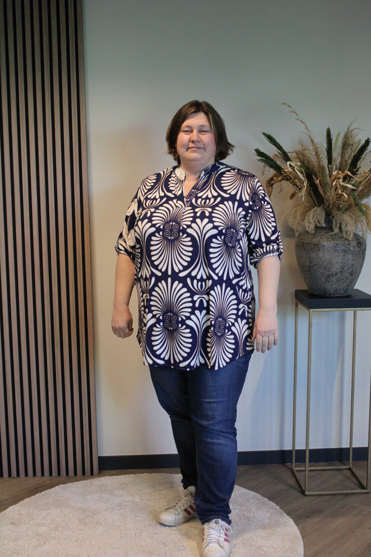 Renske | Blouse blauw  52 t/m 58