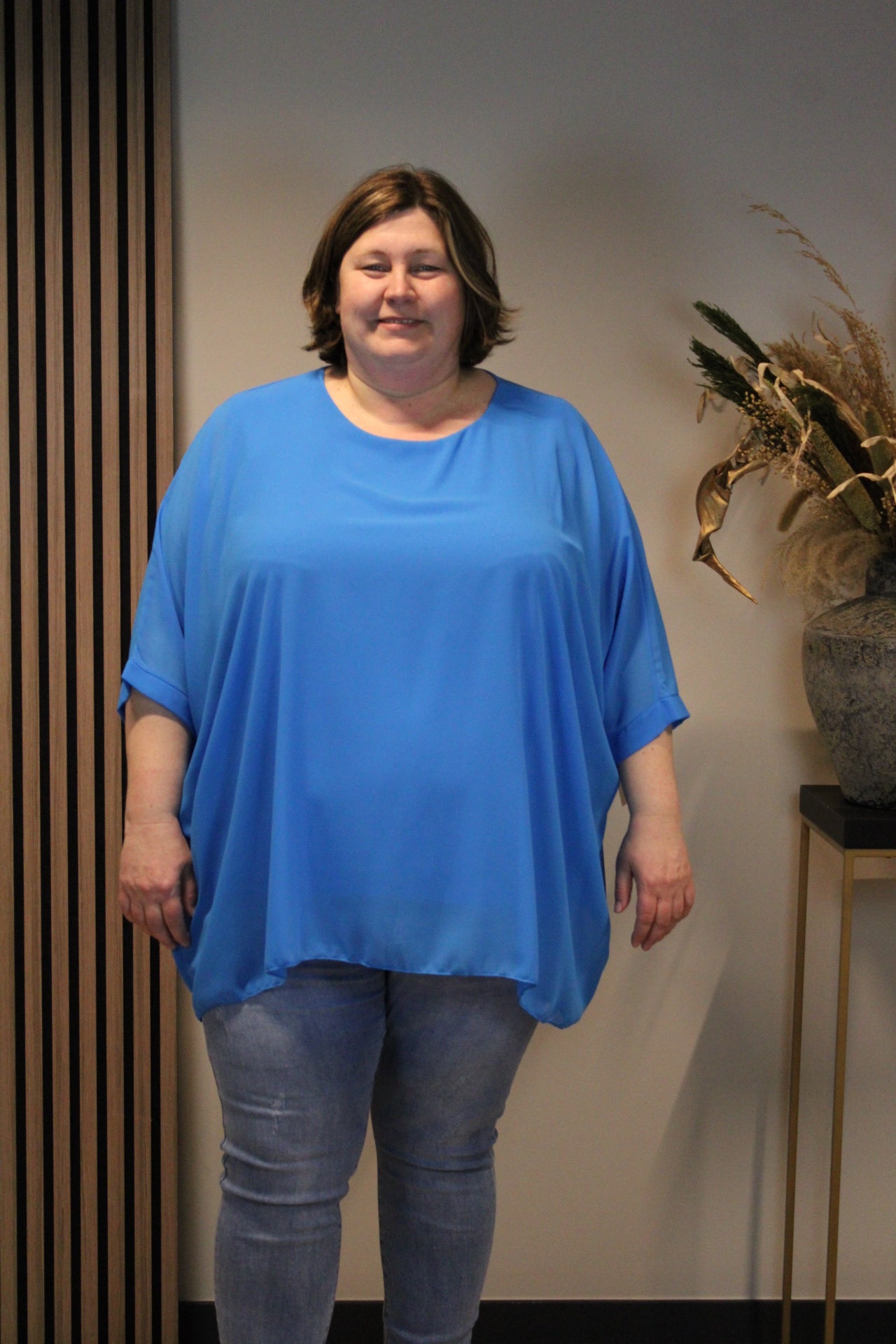 Lou | Blouse licht blauw 52 t/m 58