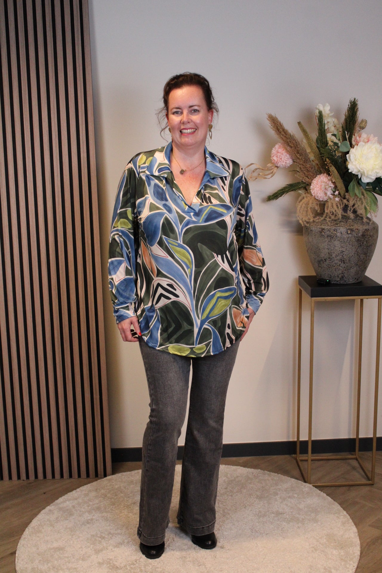 Nikita | Blouse groen met kraagje