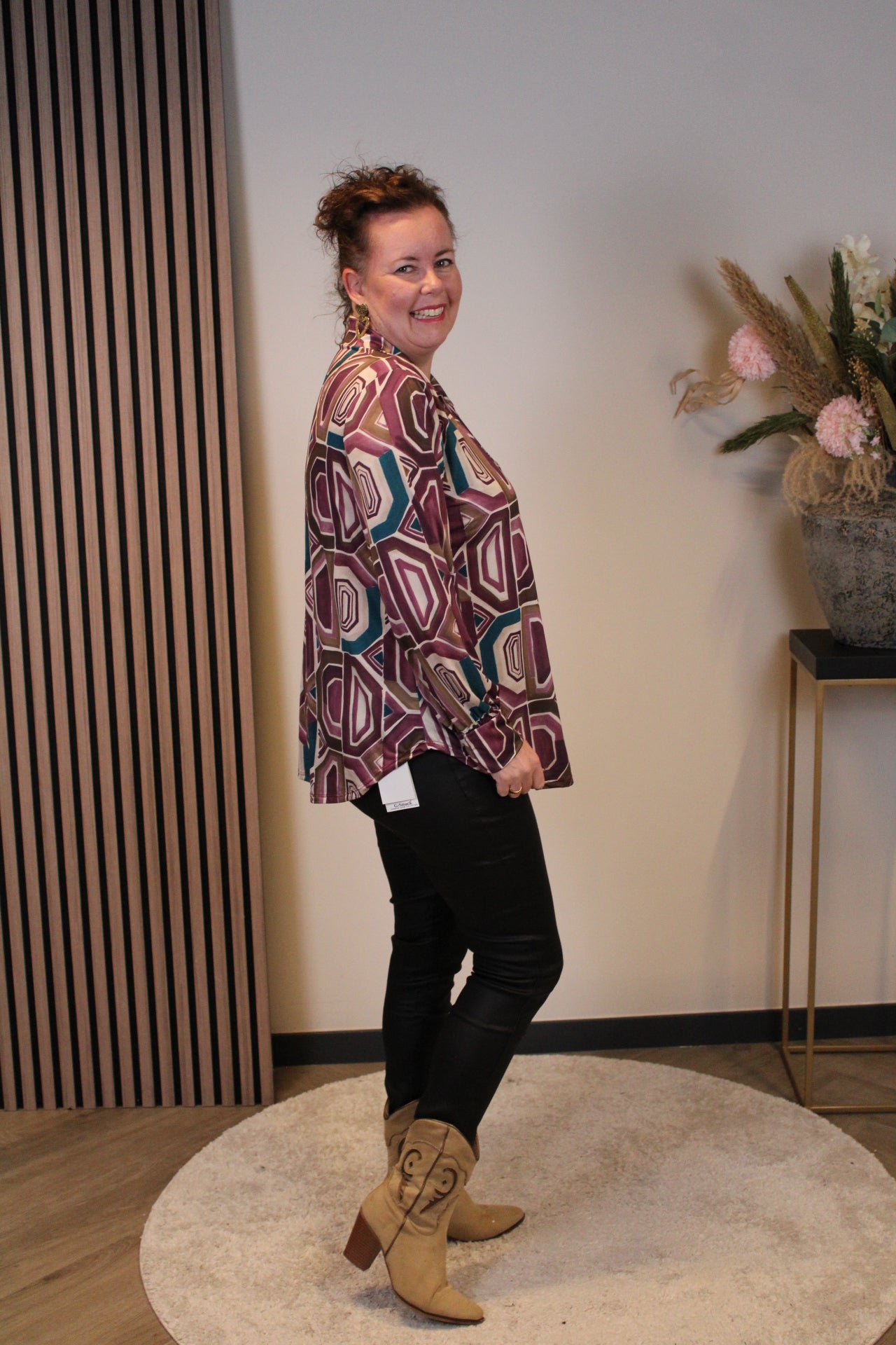 Eefje | Blouse met kraagje roze 48 t/m 52