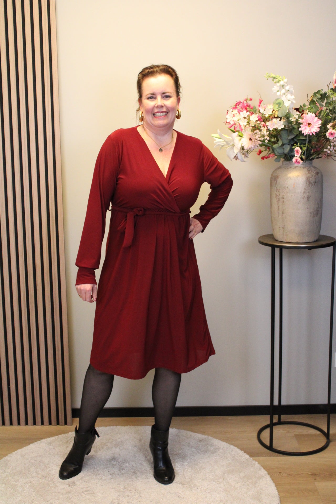 Ronja | Jurk bordeaux kort 38 t/m 44