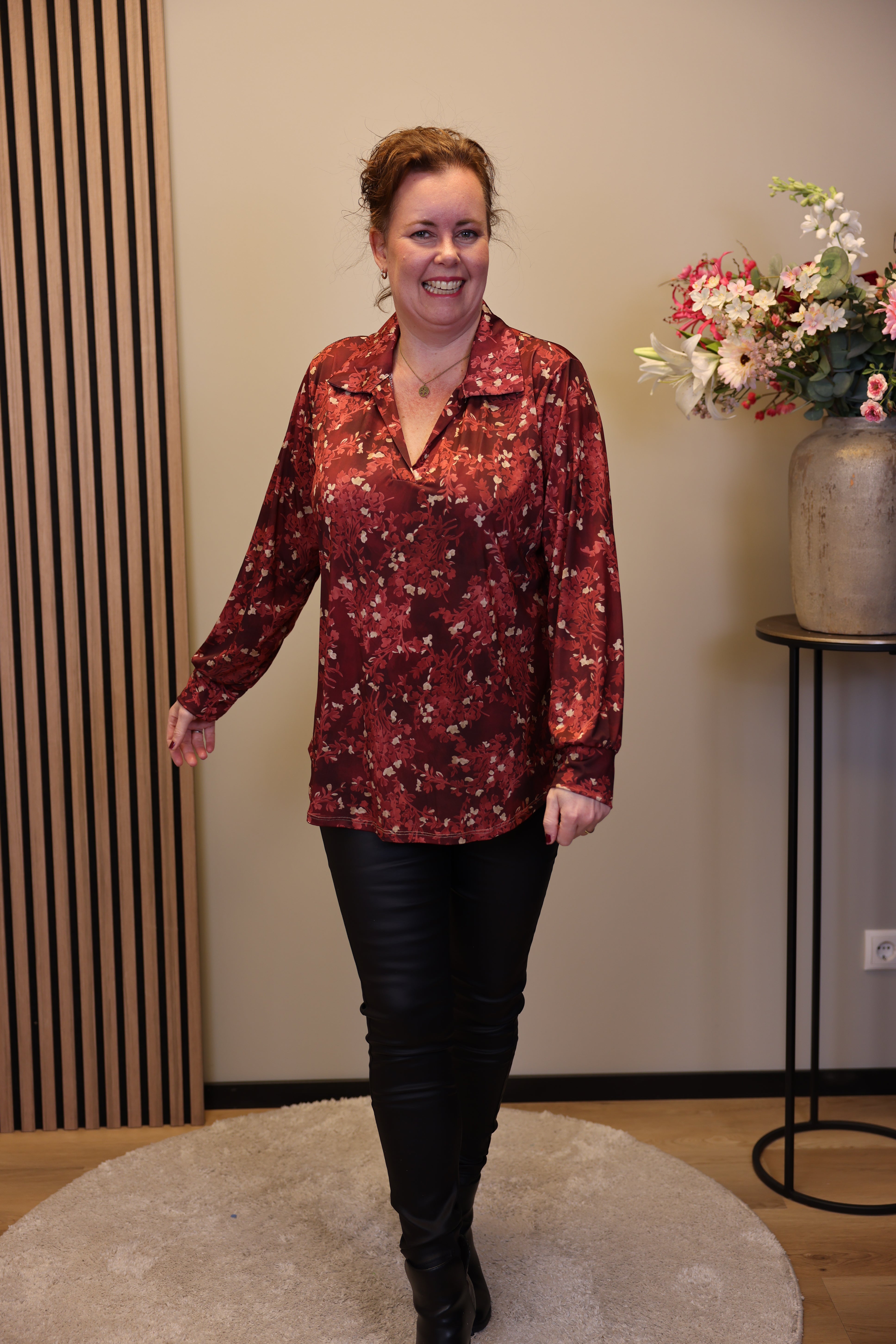 Iefke | Blouse met kraagje roze 48 t/m 52