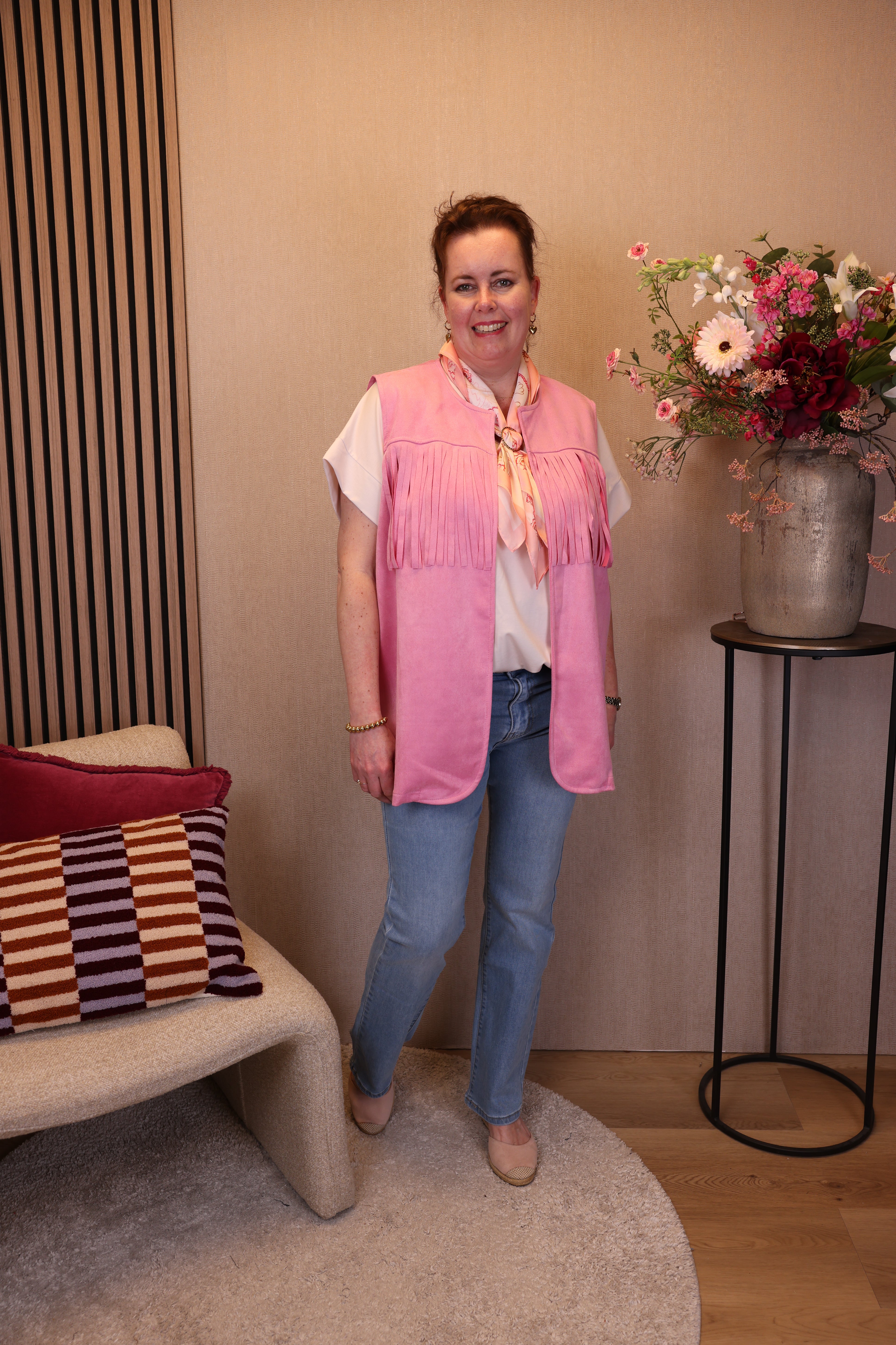 Franja | Gilet roze