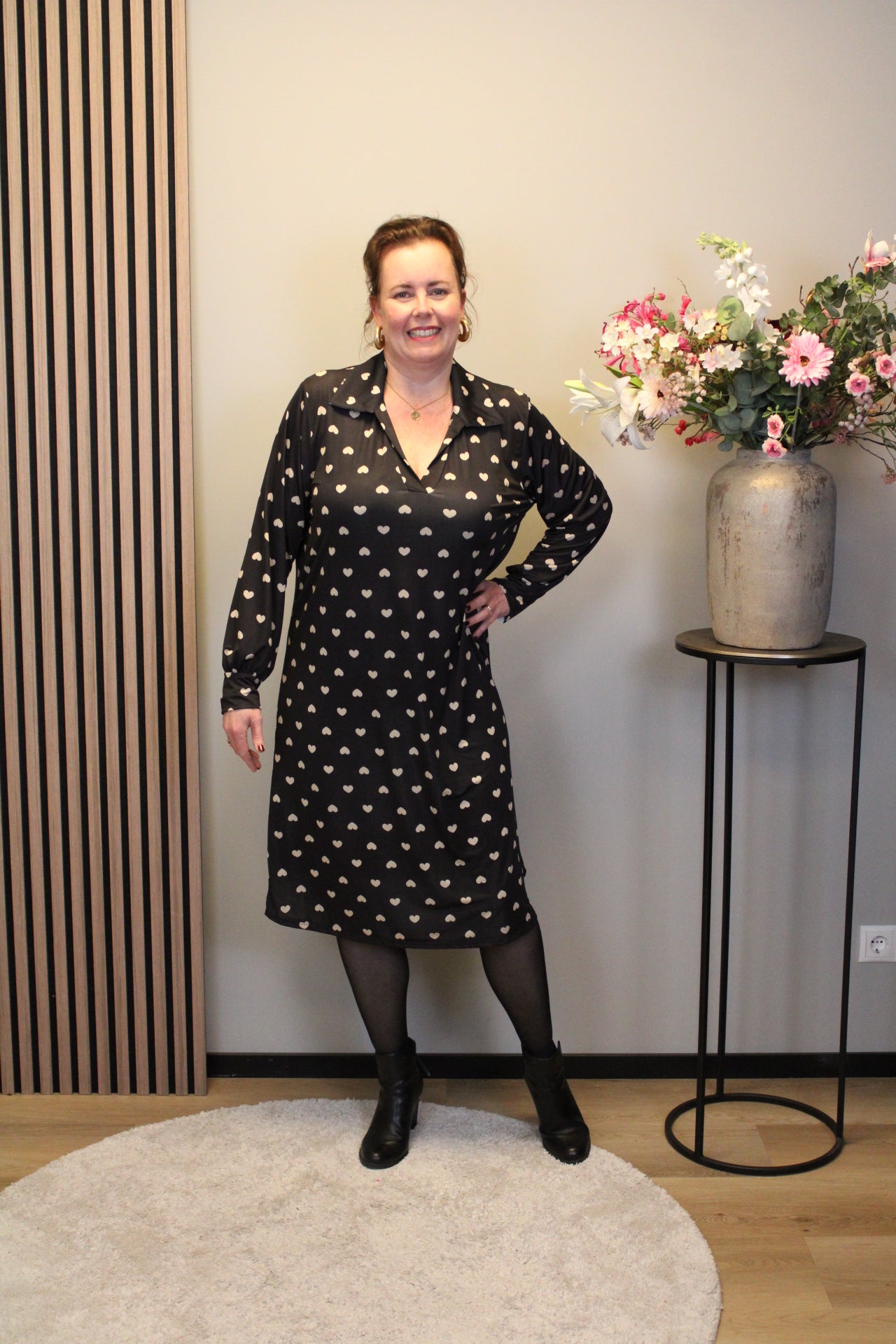 Liliana | Jurk zwart met kraagje 38 t/m 46