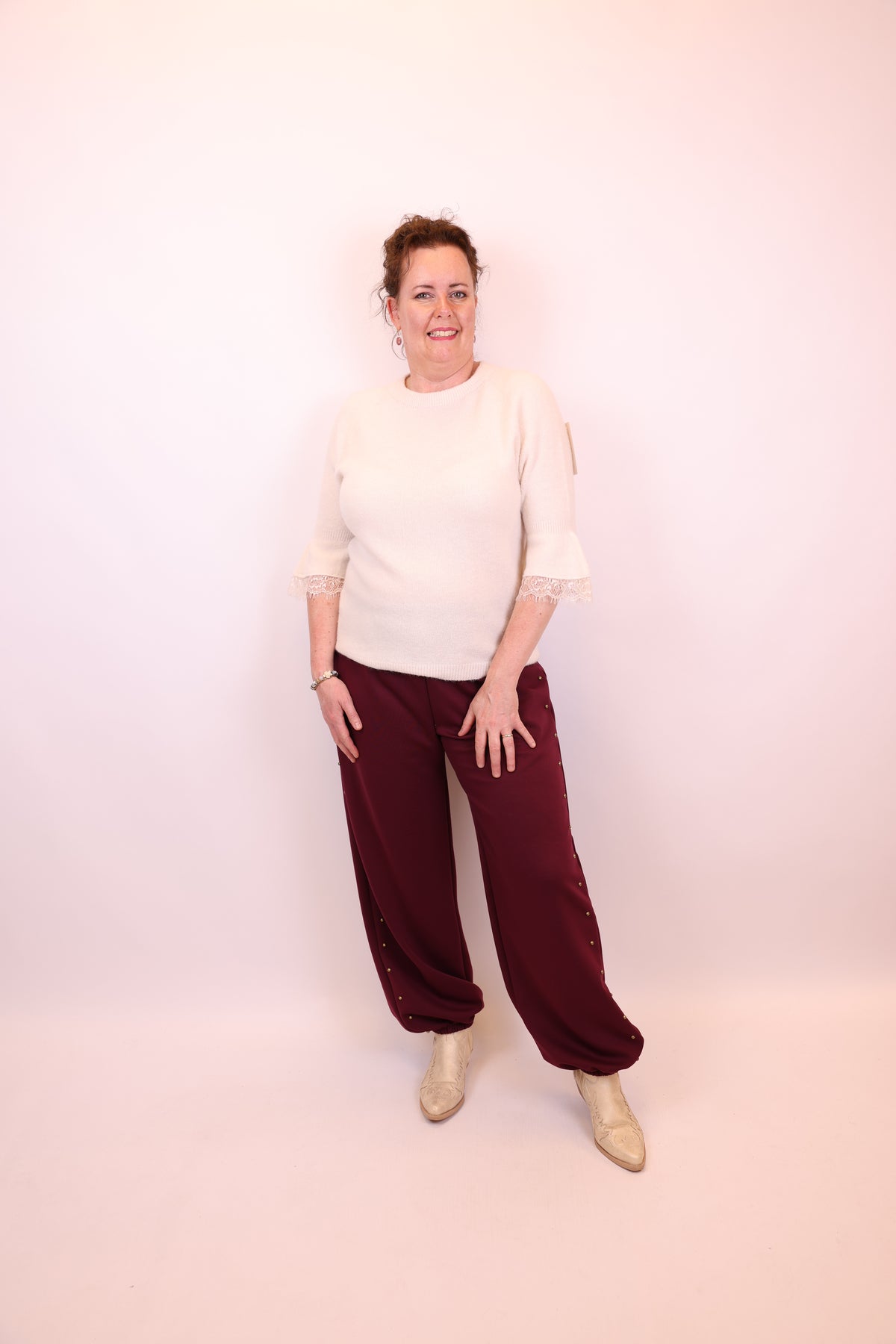 Jolie | Broek bordeaux