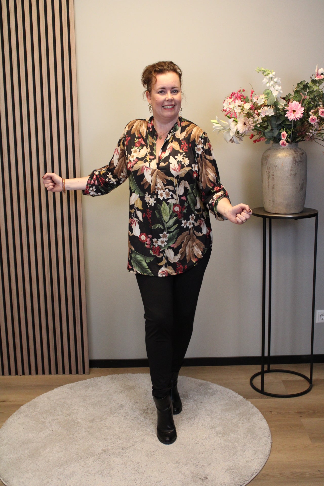 Elise | Blouse zwart lange mouw 48 t/m 52