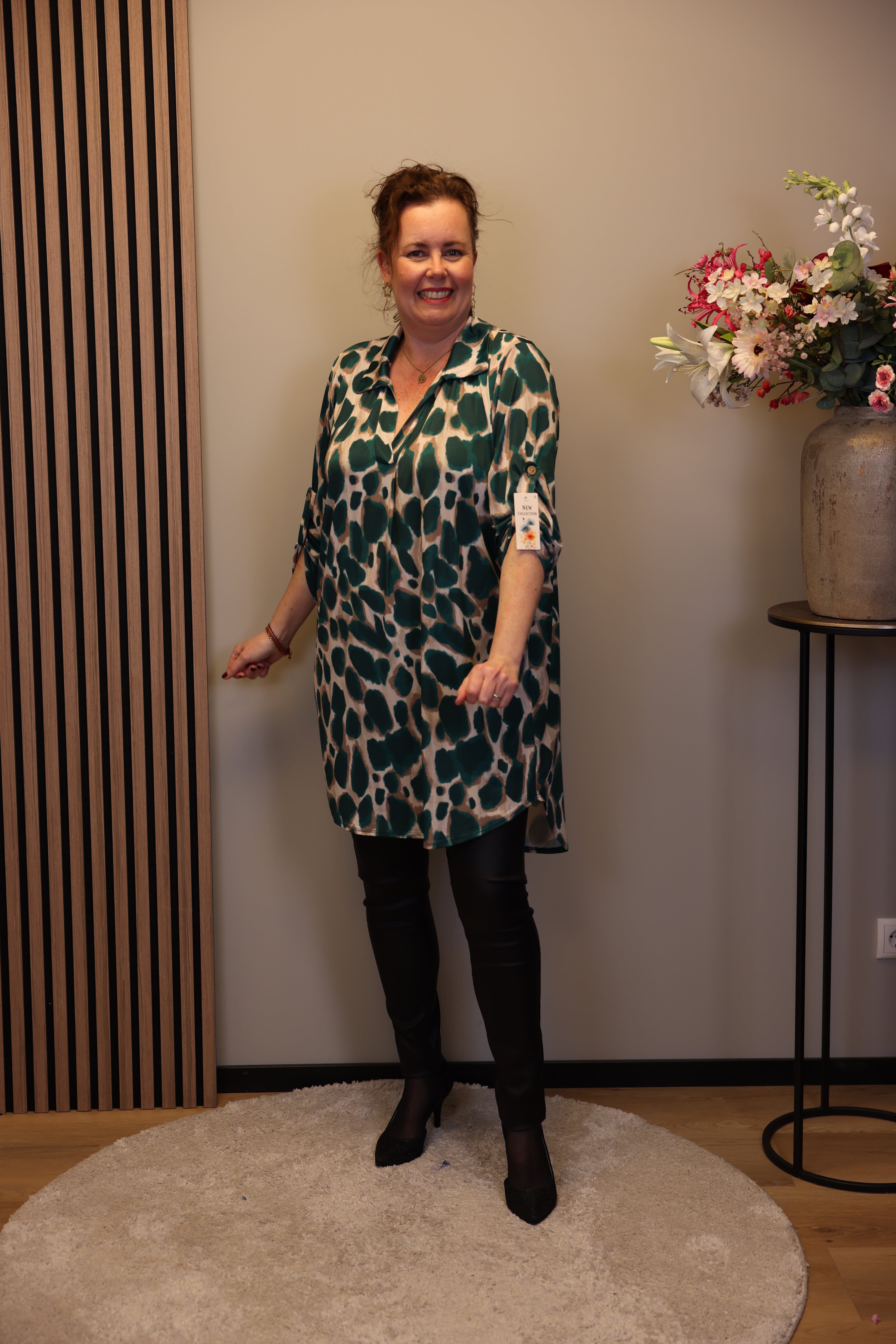 Maud | tuniek groen met kraagje 38 t/m 48