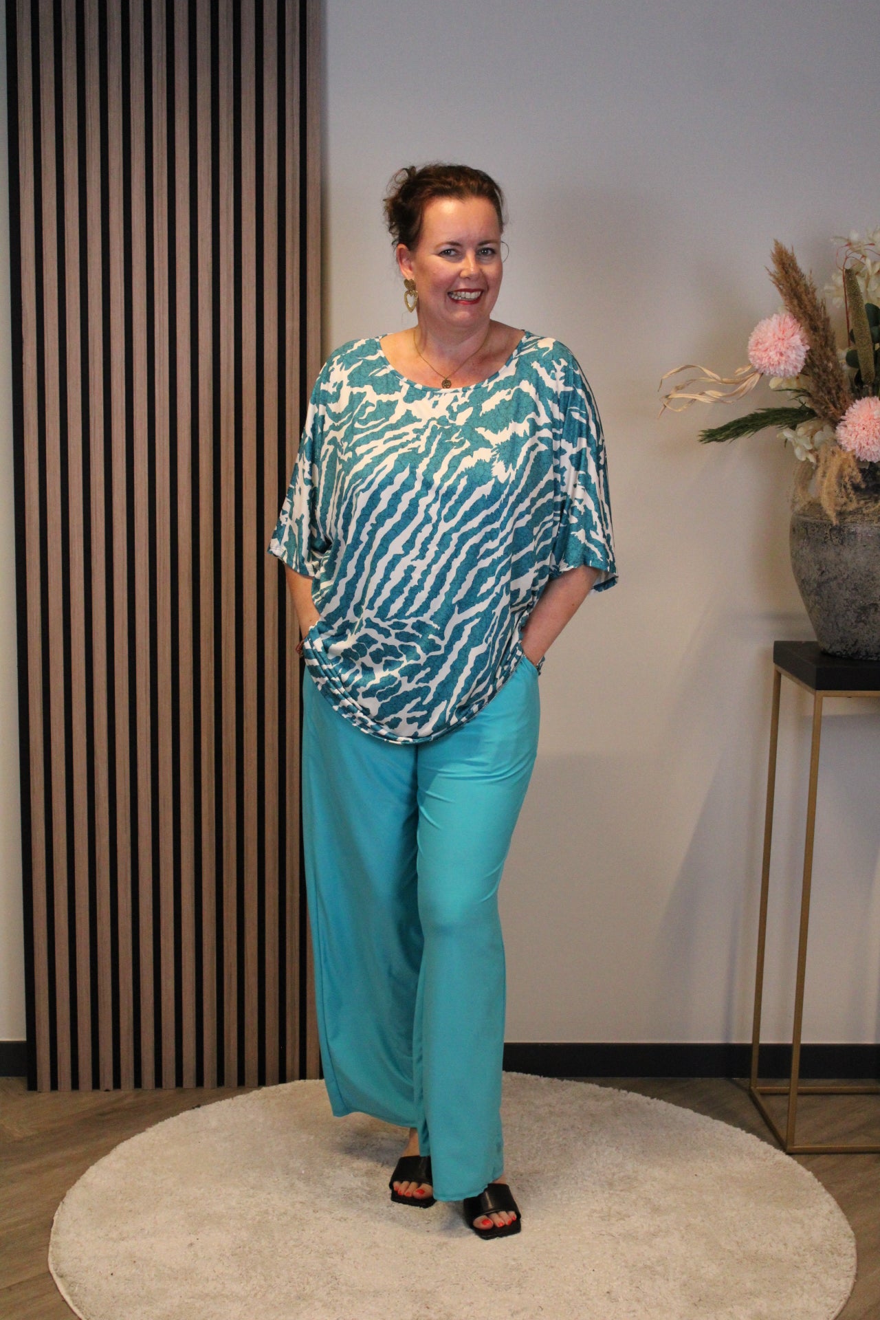 Ellen | Broek mint met zakken 38 t/m 46