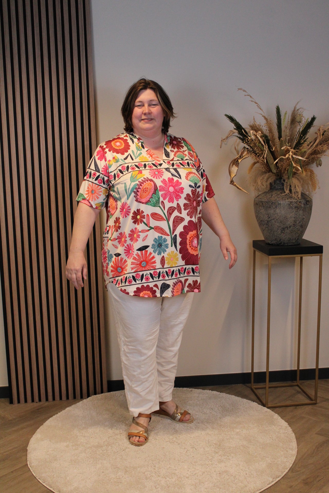 Amelie | Blouse roze korte mouw 52 t/m 58