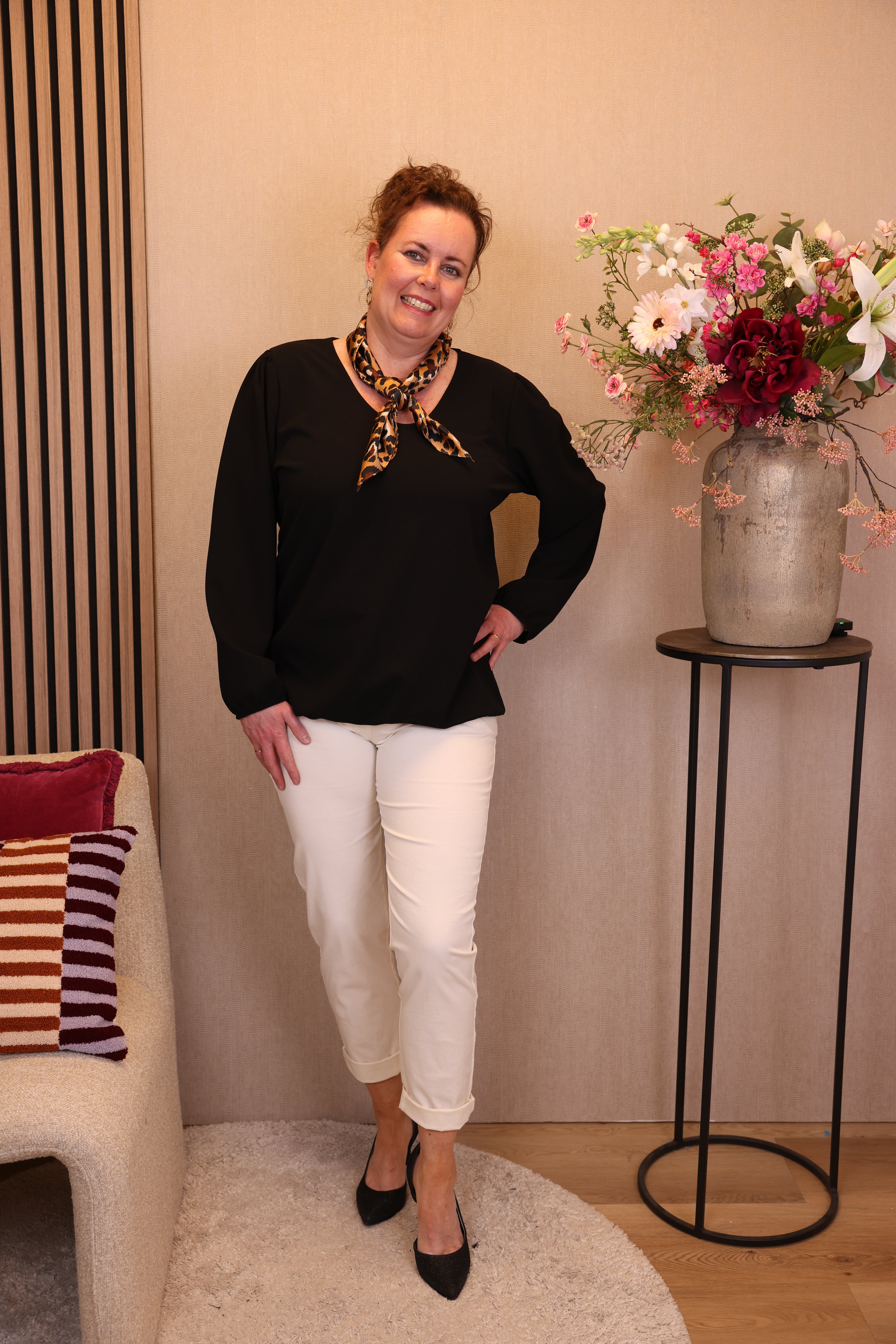 Roos | Ballon top viscose zwart